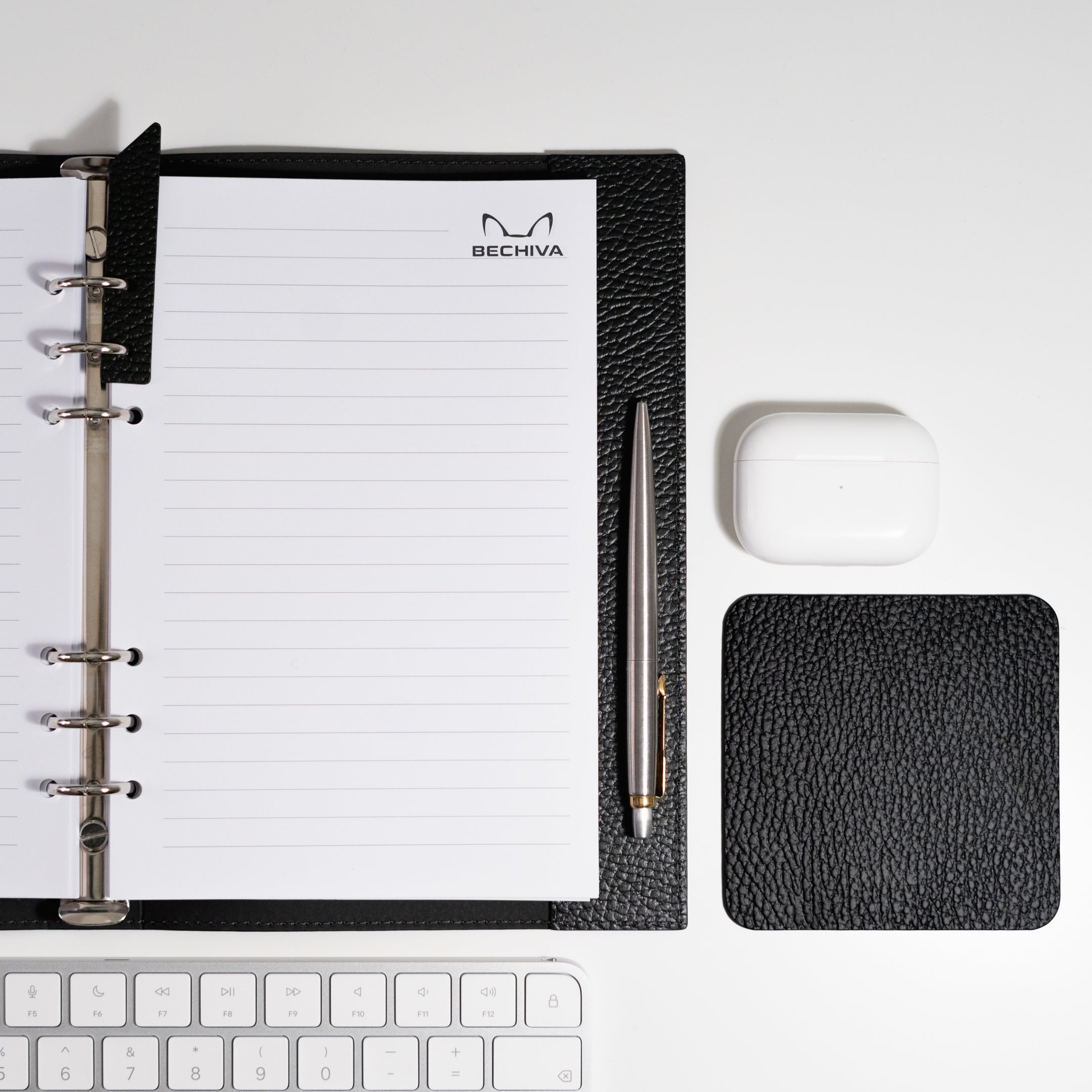 A5 Recycled Leather Notebook: 6-Ring Binder, Personalization Options