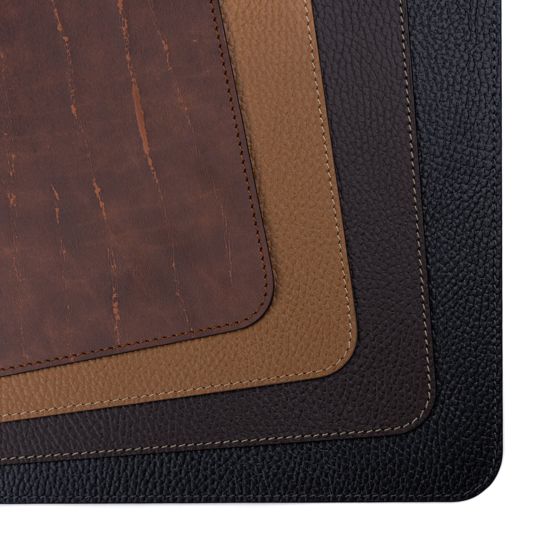 Bechiva Recycled Leather Placemats Dark Brown 45 by 35 Centimetres Handcrafted Eco Friendly Dining Table Decor