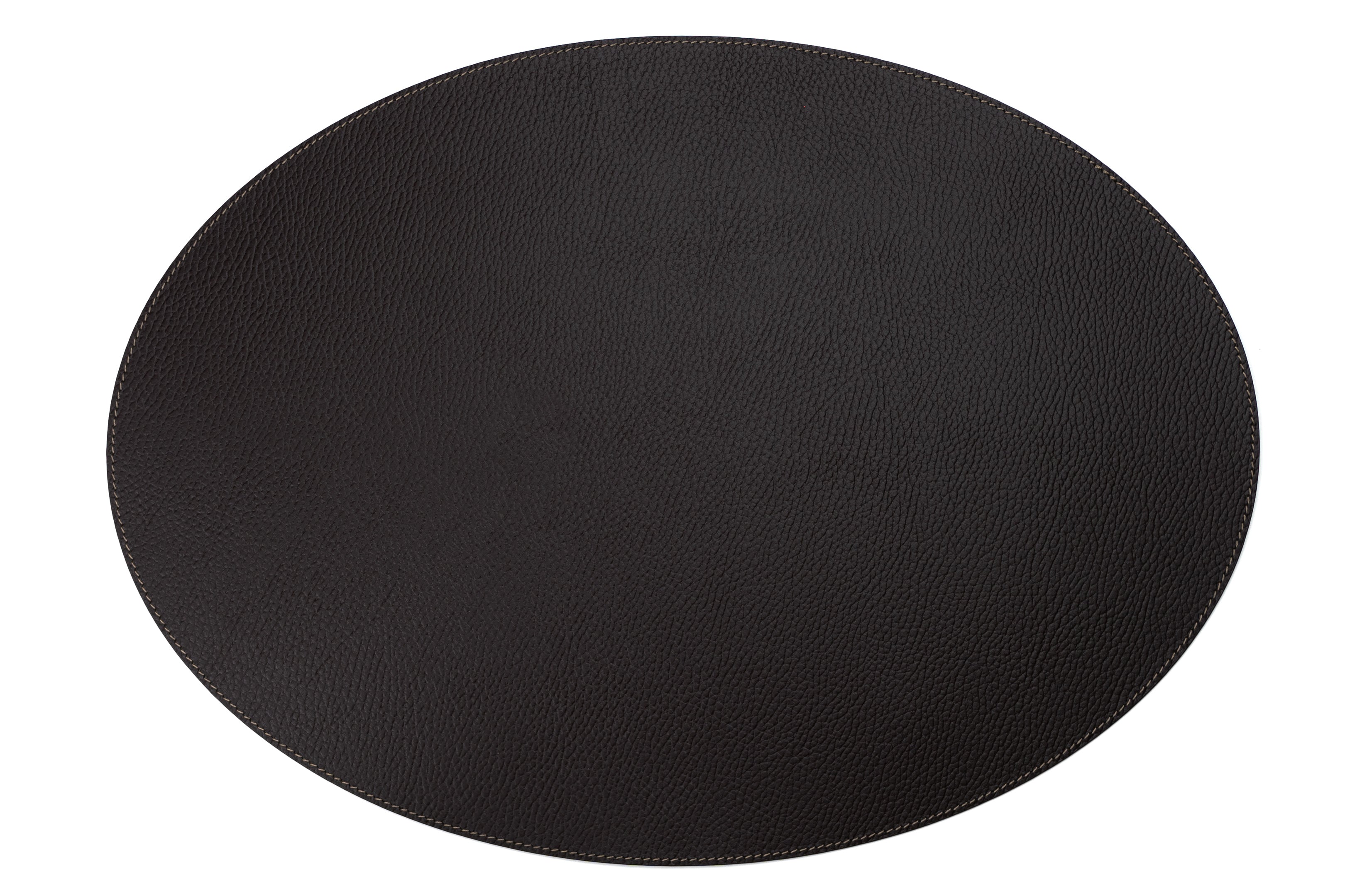 Recycled Leather Oval Placemats Dark Brown 45 by 33 cm Handcrafted in Europe Bonded Leather Eco Friendly