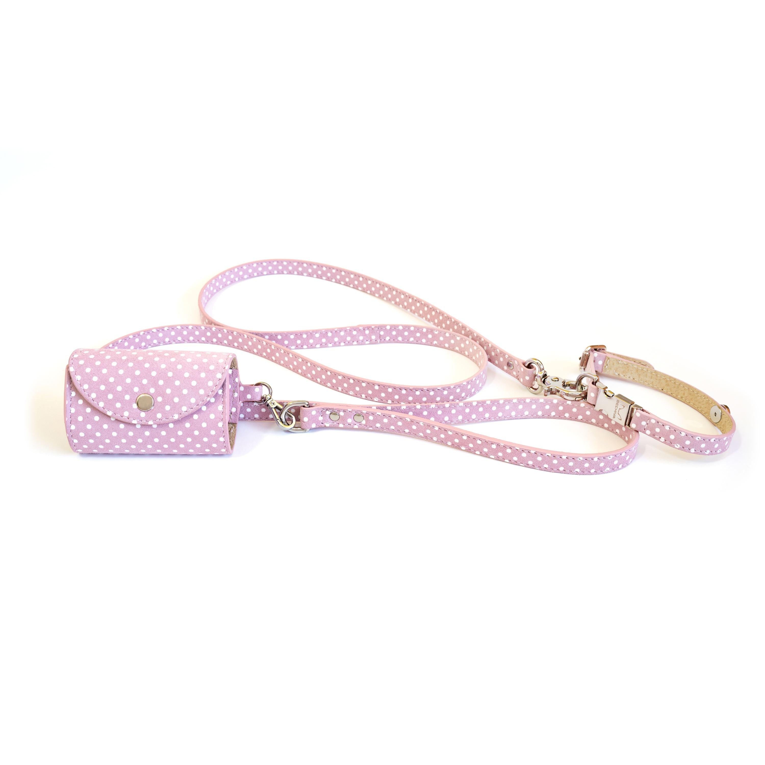 Leather Dog Collar Cherry Rose Pots - Bechiva