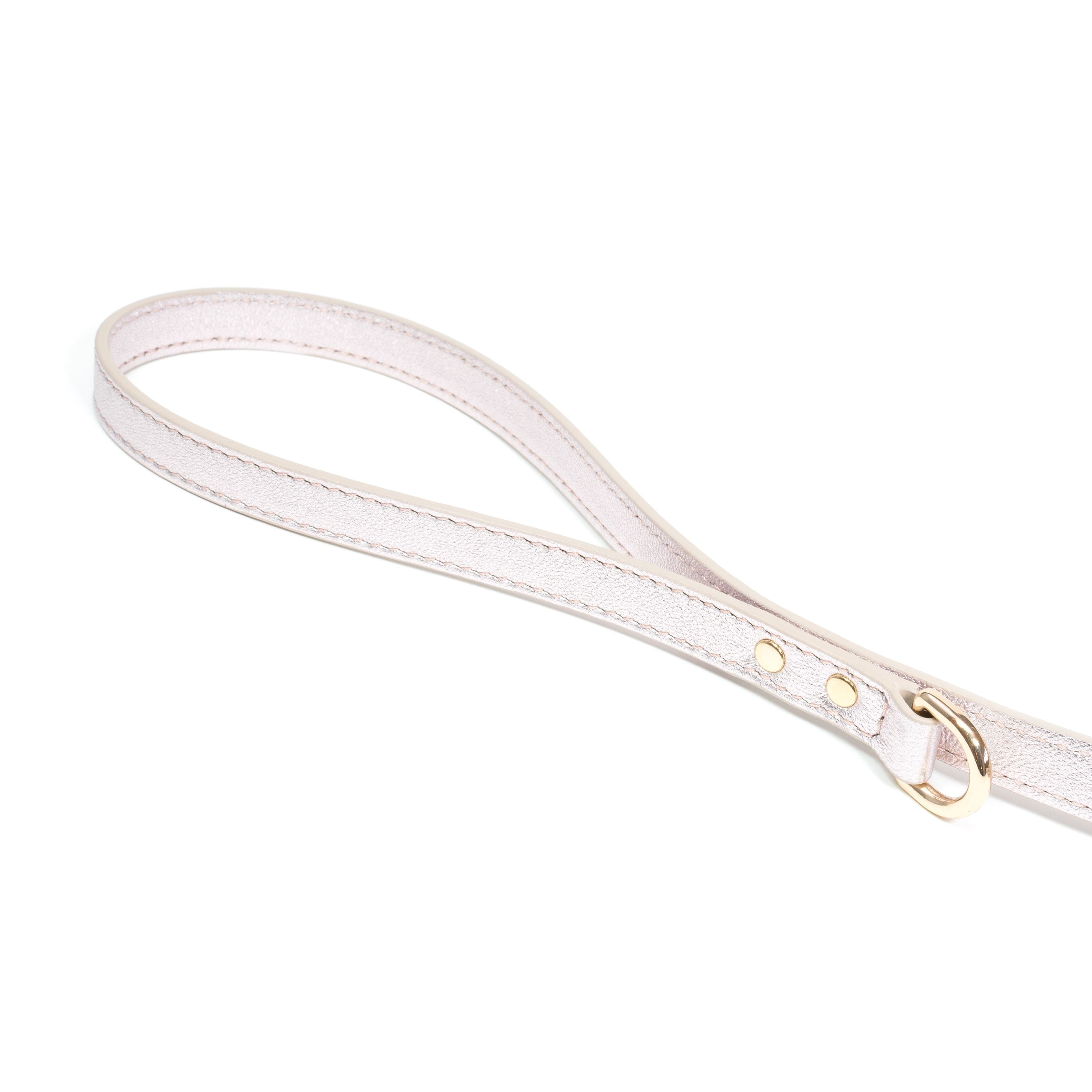 Leather Dog Leash Tino Silver Rose