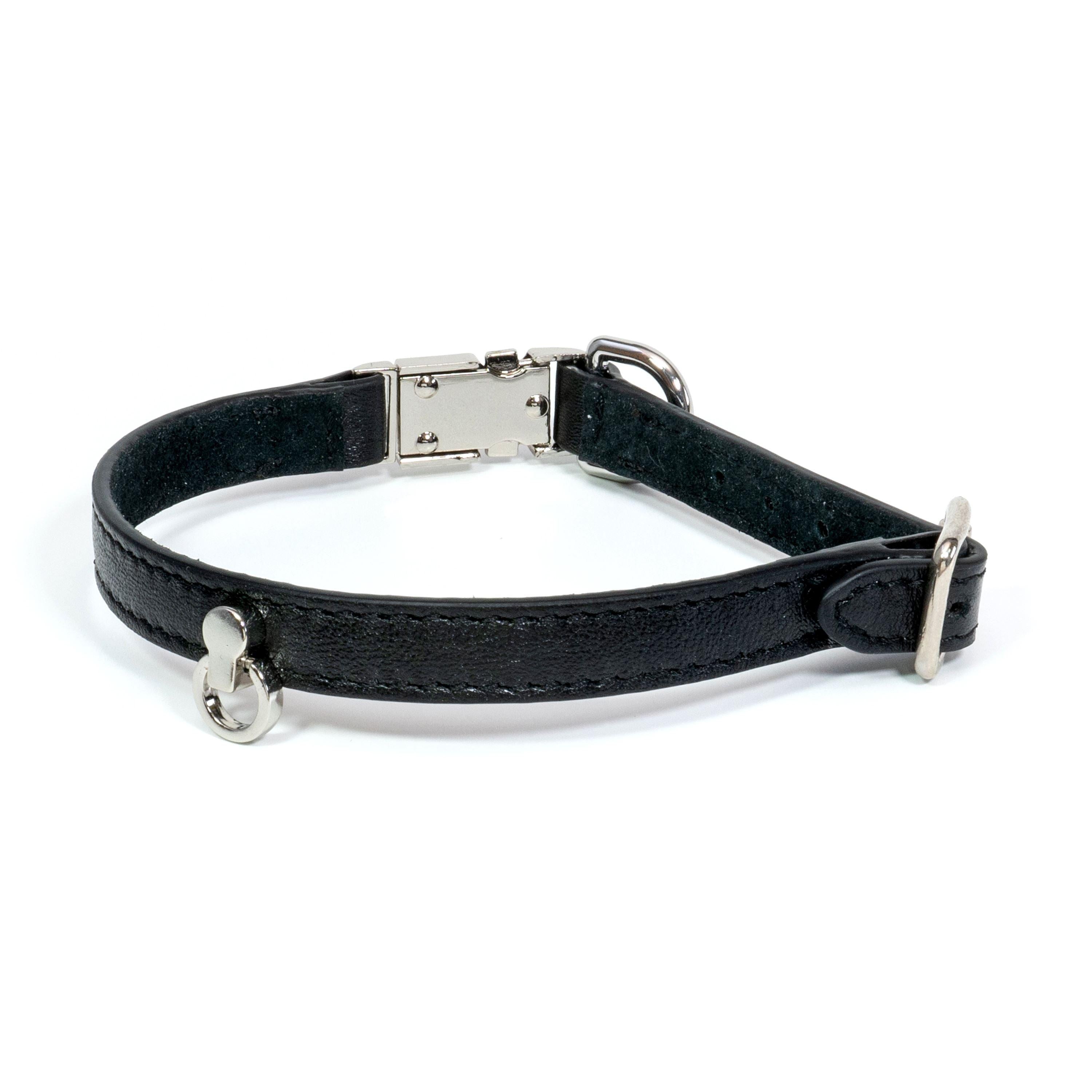 Leather Dog Collar Tino Black - Bechiva