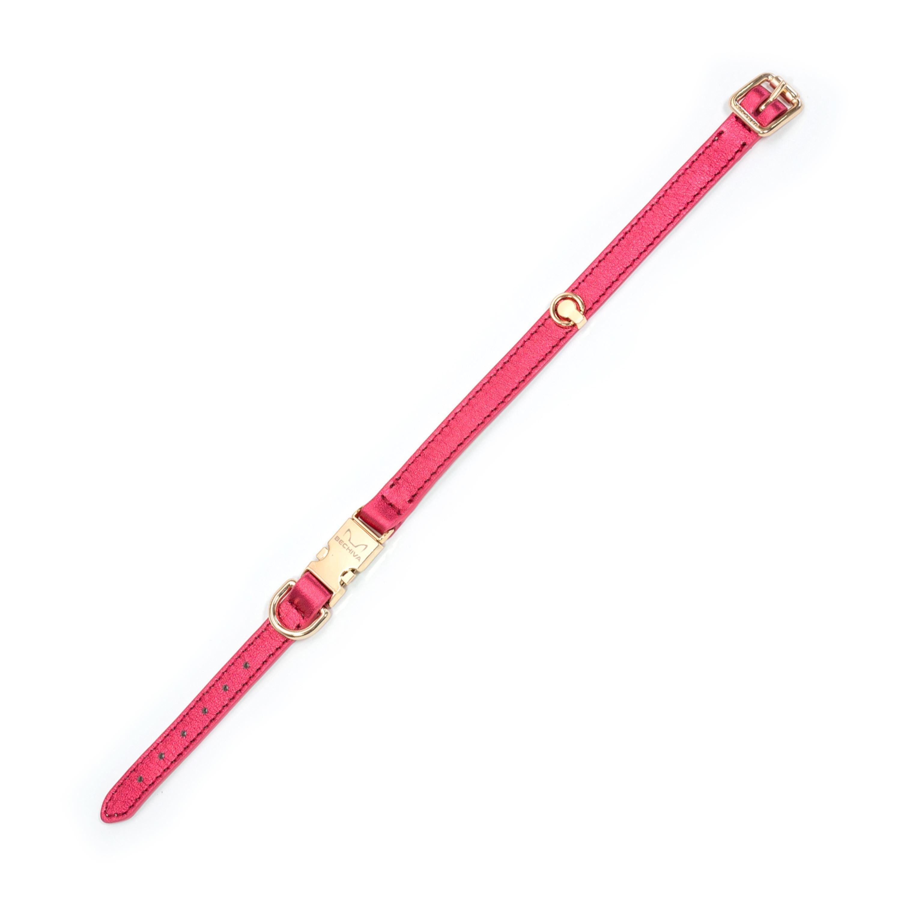 Leather Dog Collar Tino Red - Bechiva
