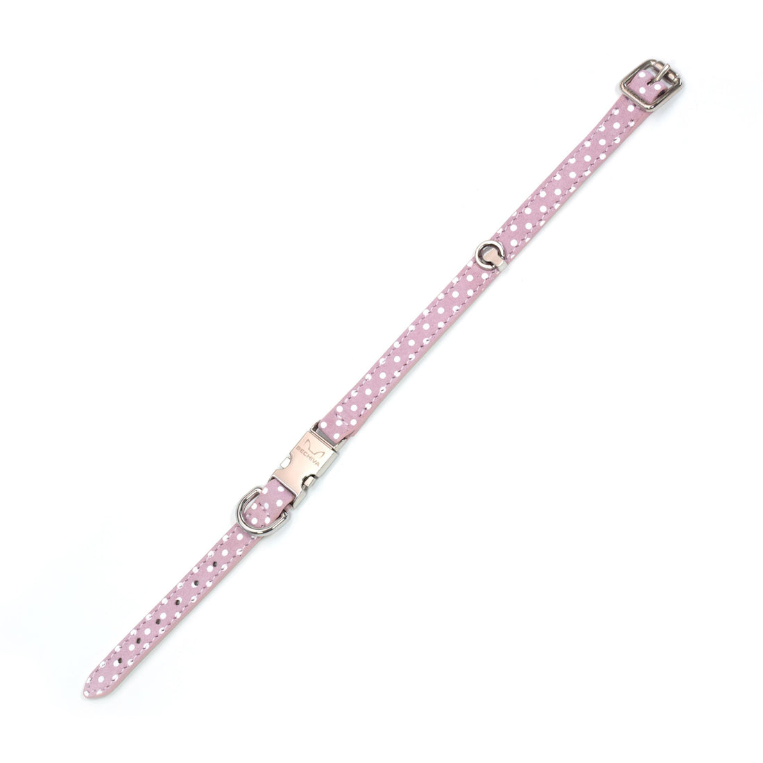 Leather Dog Collar Cherry Rose Pots - Bechiva