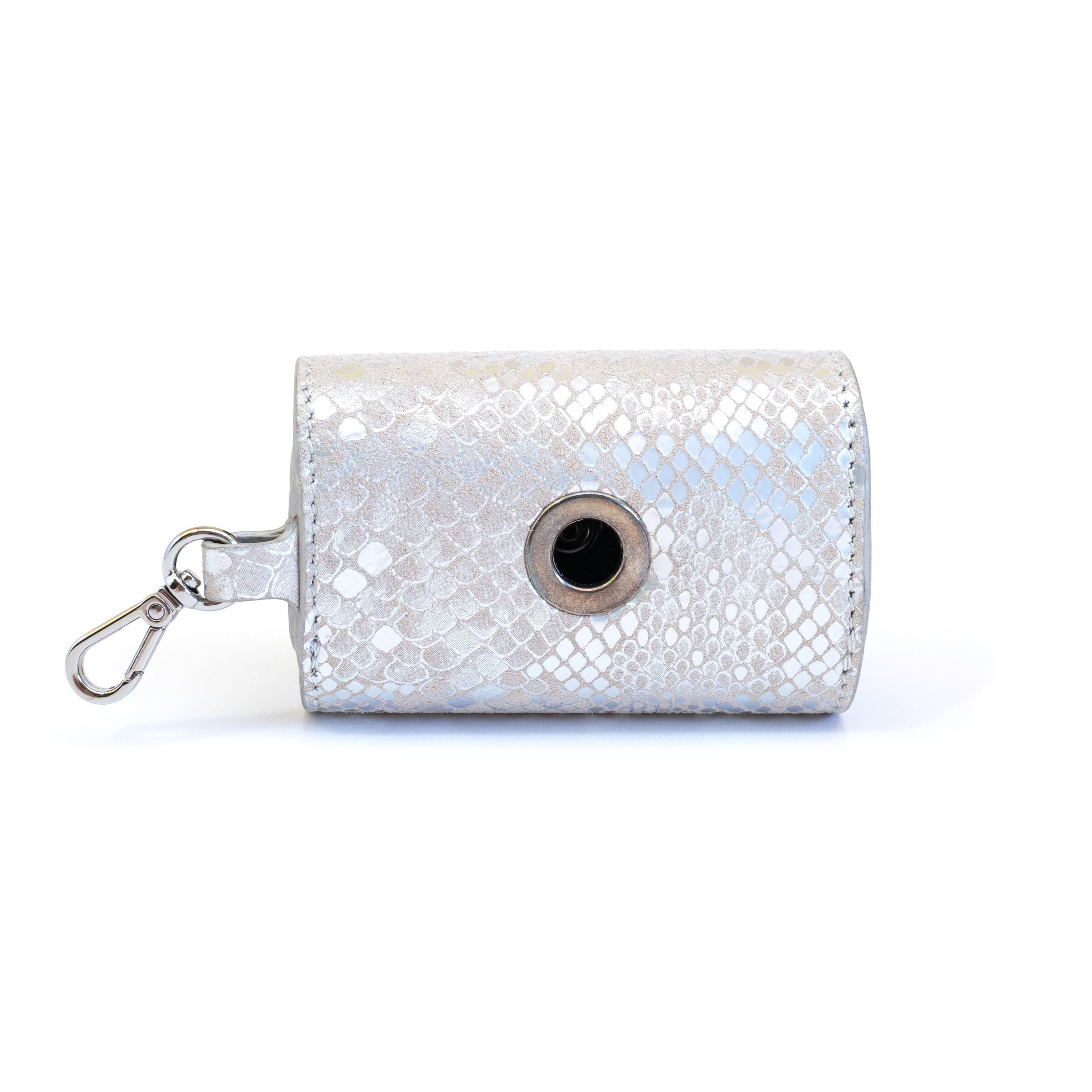 Dog Dispenser Bag Luna Python Silver - Bechiva