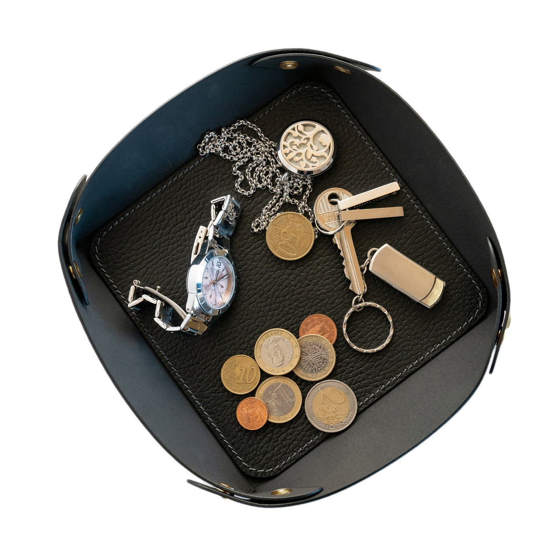 Recycled Leather Pocket Emptier Black