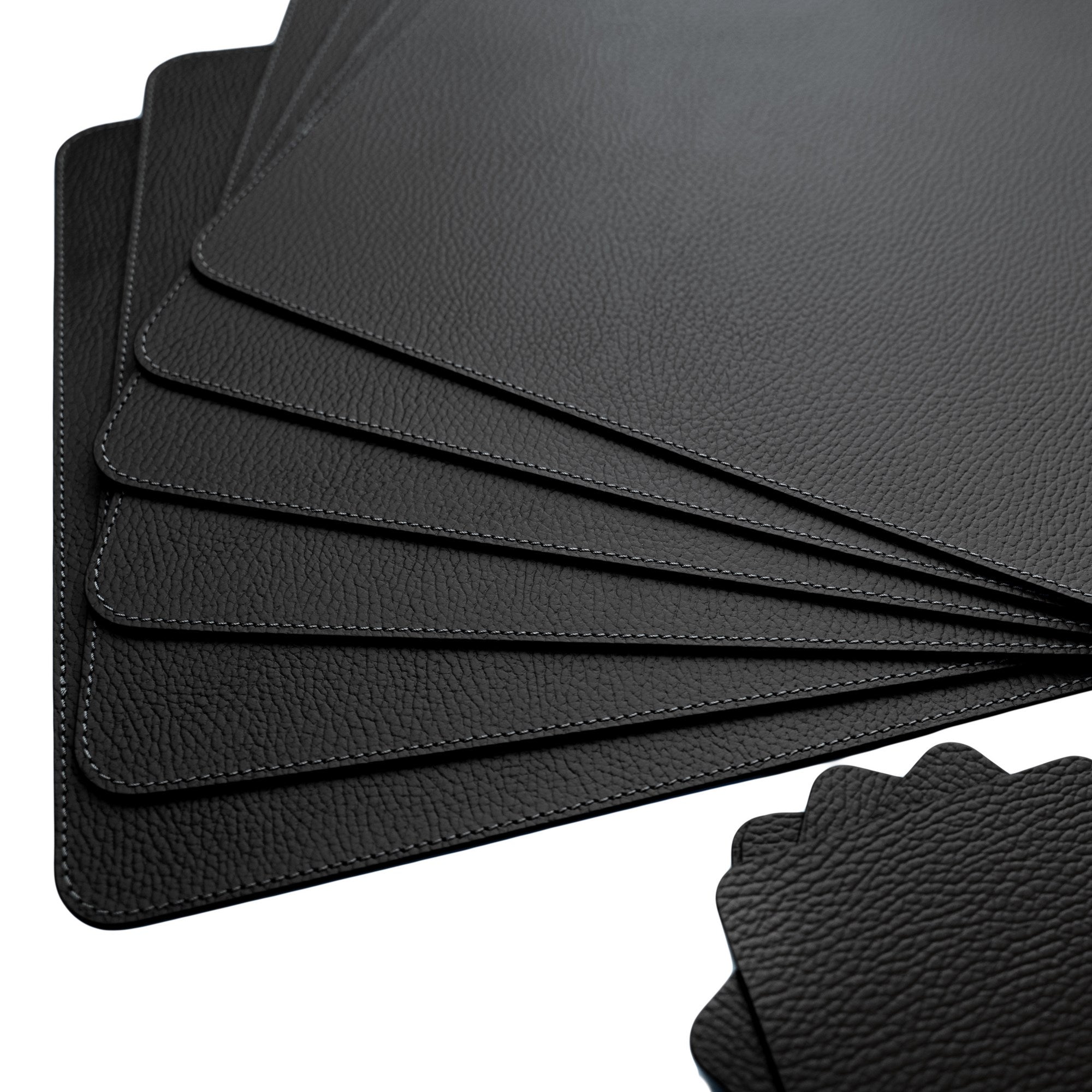 Recycled Leather Placemats Black 40x30