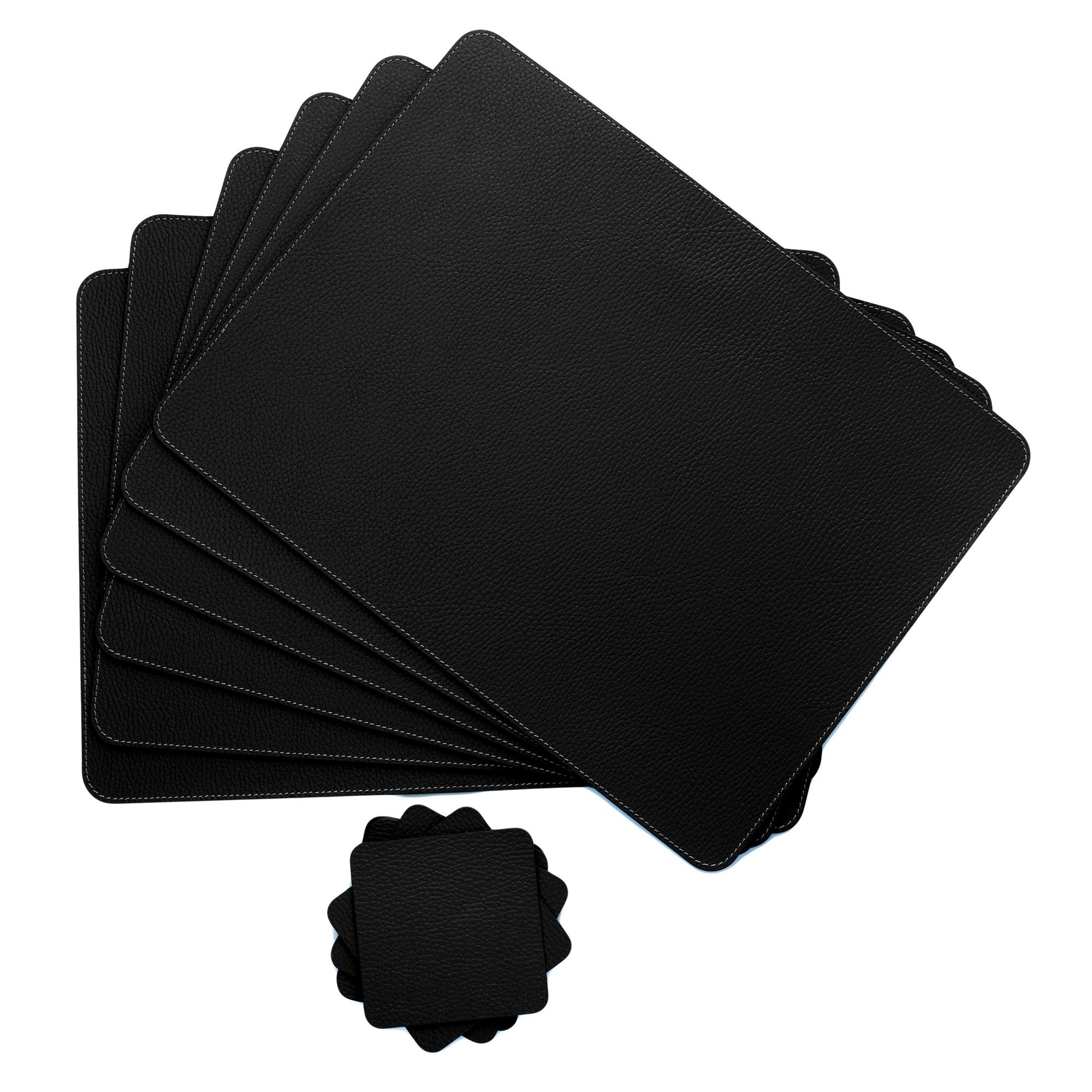 Recycled Leather Placemats Black 40x30