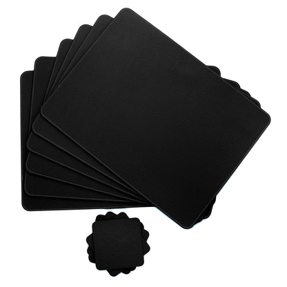 Recycled Leather Placemats Black 40x30