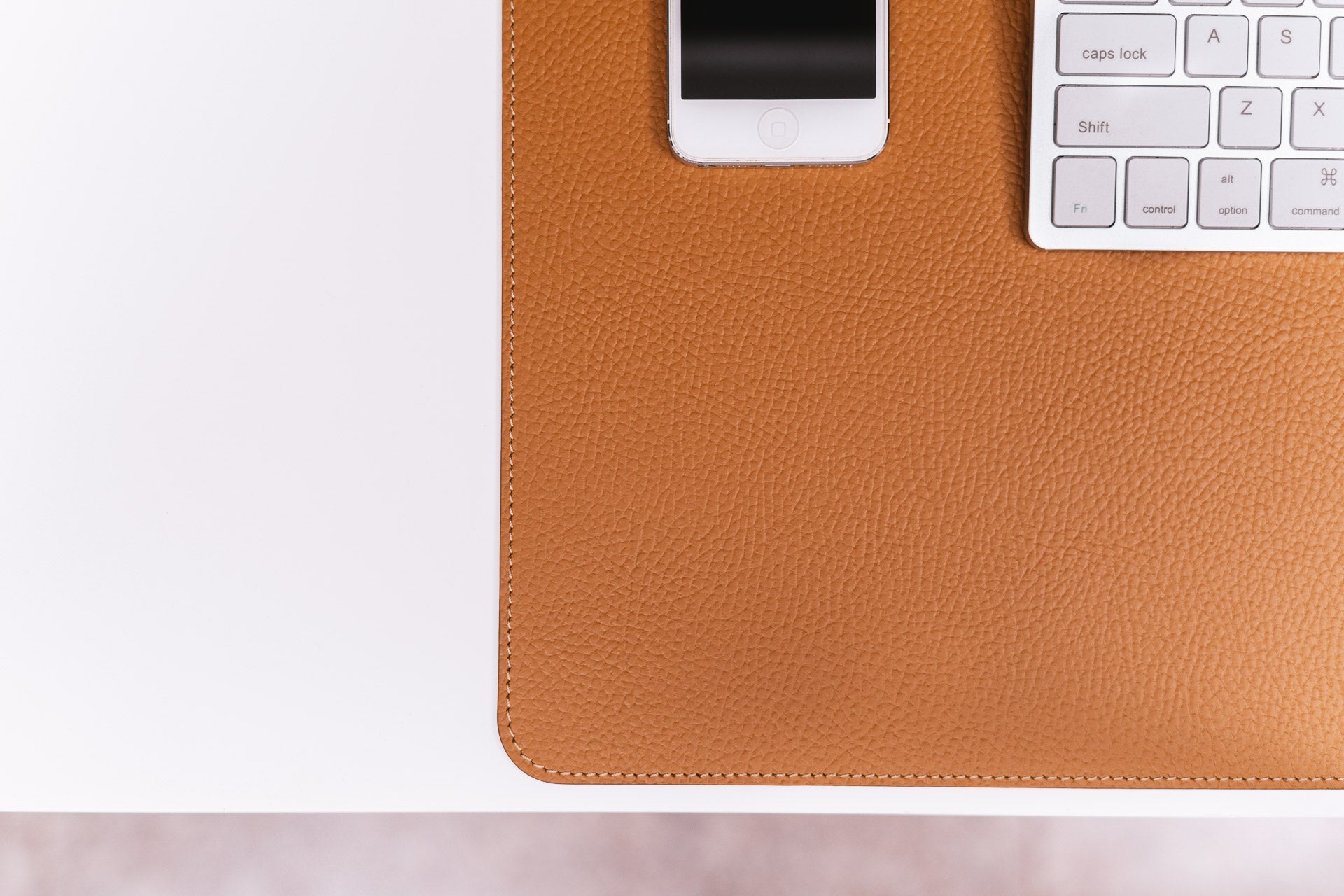 Recycled Leather Desk Mat Cognac