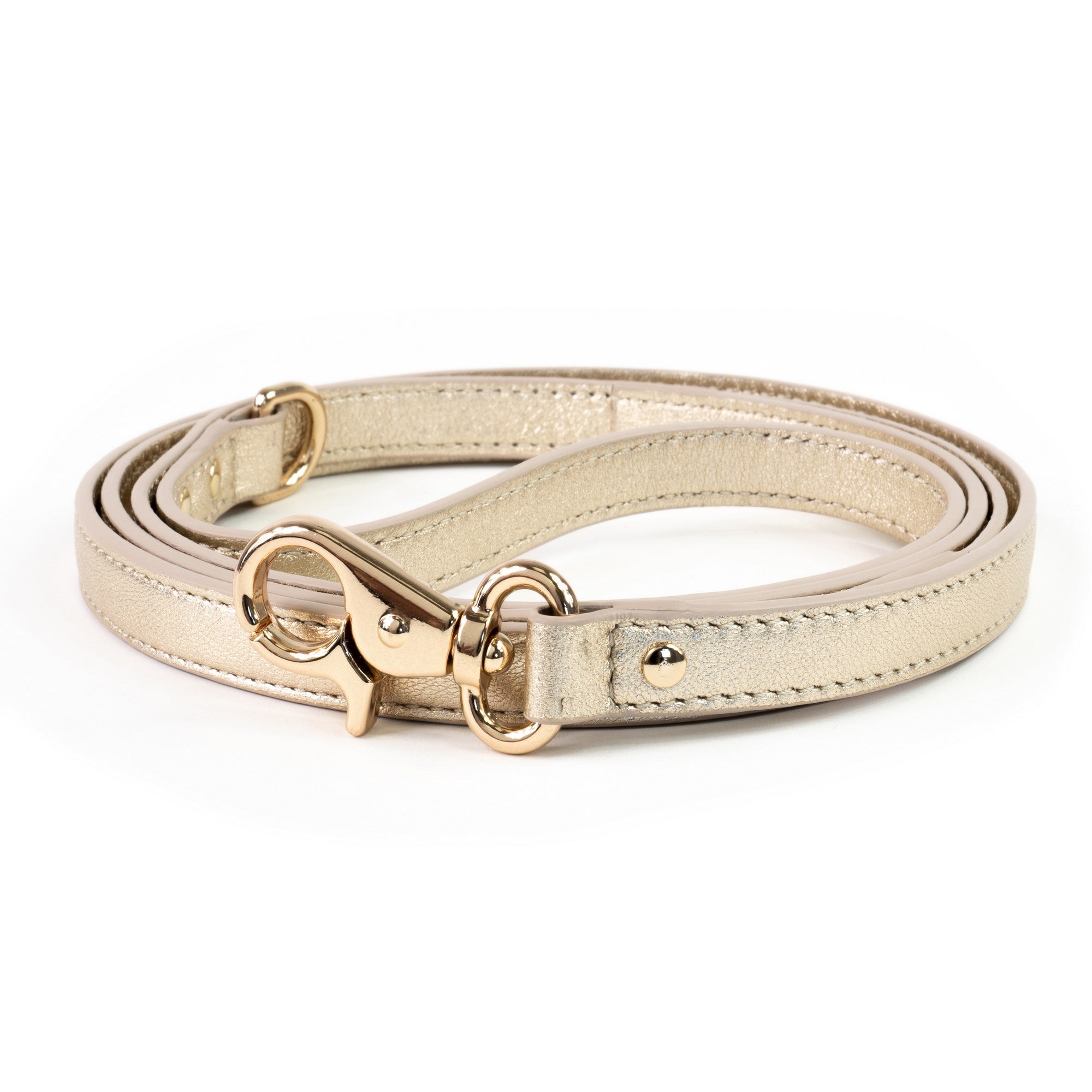 Leather Dog Leash Tino Light Gold