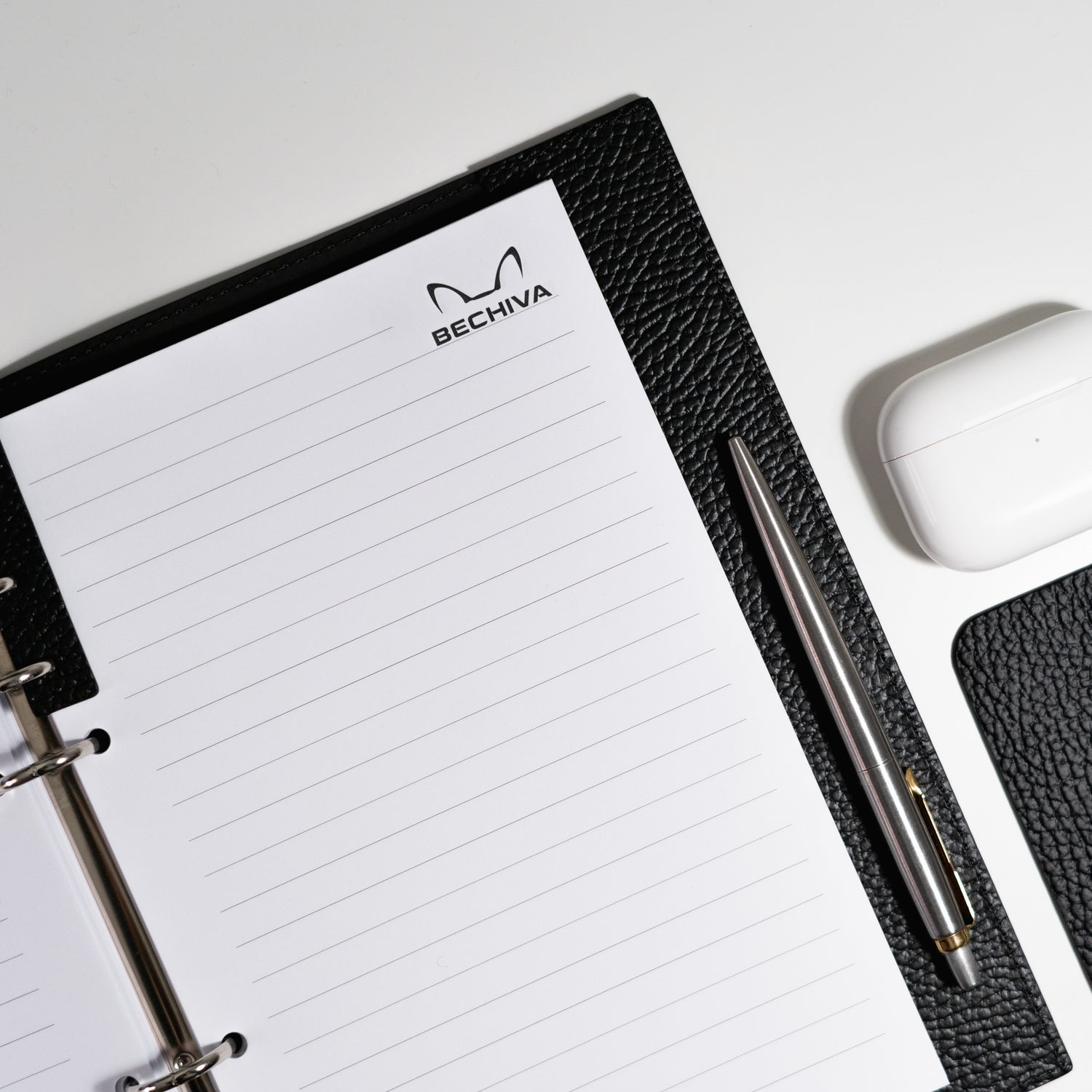 A5 Recycled Leather Notebook: 6-Ring Binder, Personalization Options