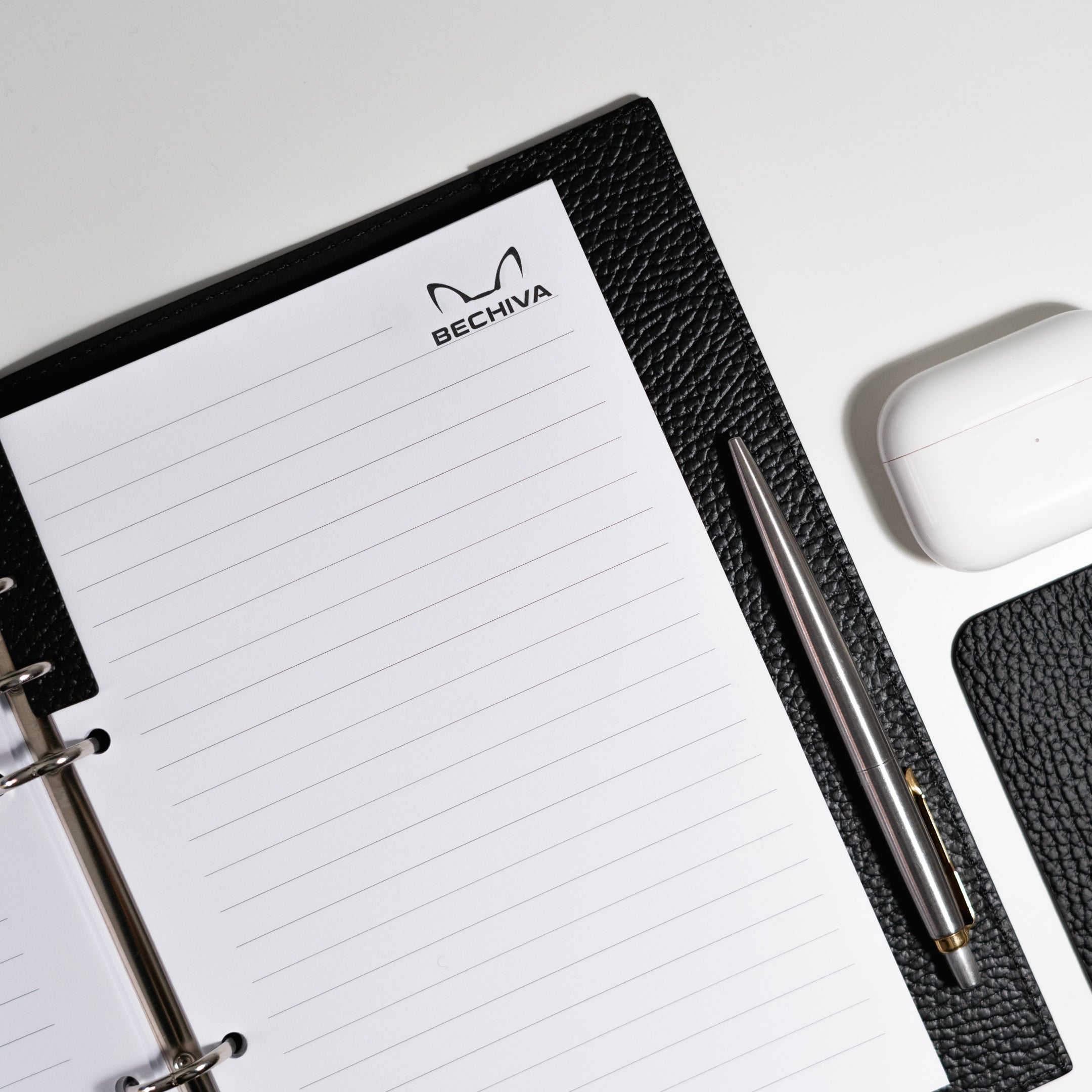 A5 Recycled Leather Notebook: 6-Ring Binder, Personalization Options