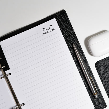 A5 Recycled Leather Notebook: 6-Ring Binder, Personalization Options