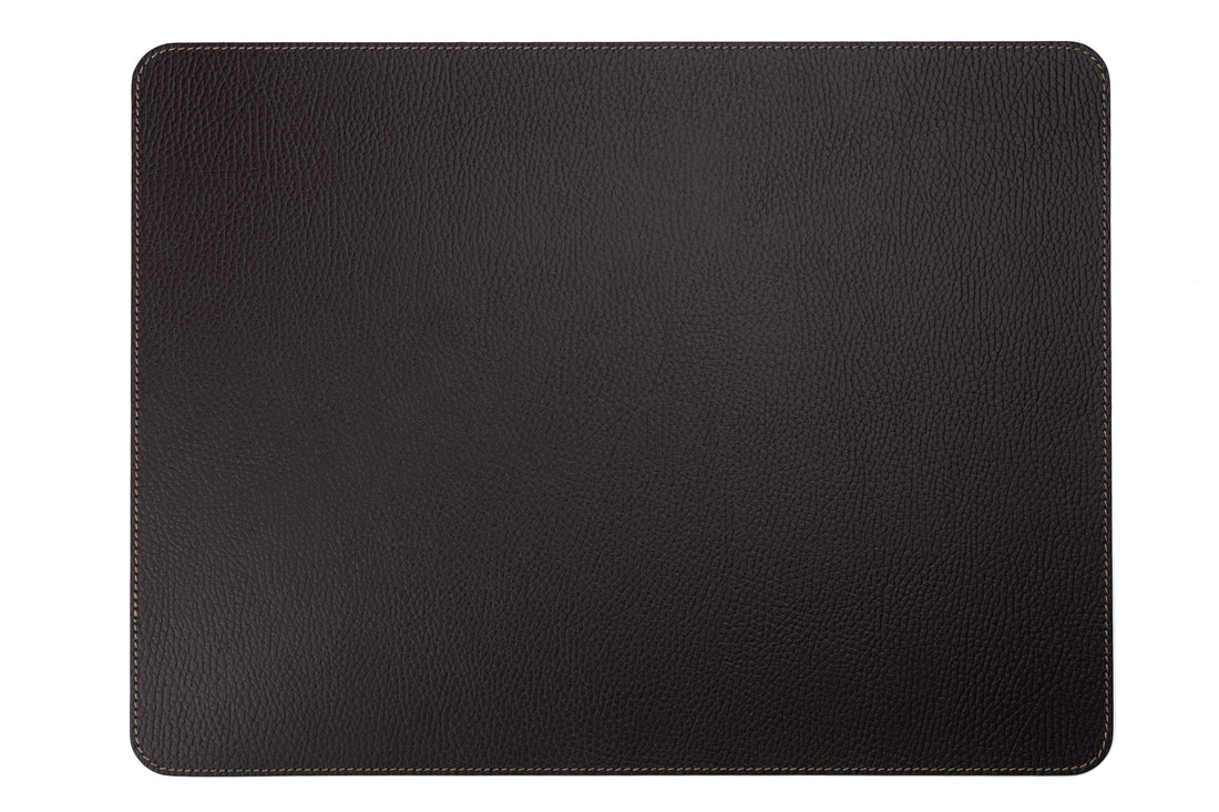 Bechiva Recycled Leather Placemats Dark Brown 45 by 35 Centimetres Handcrafted Eco Friendly Dining Table Decor