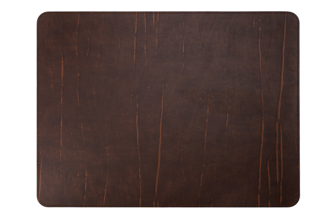 Recycled Leather Placemats Vintage Dark Brown 45 By 35 Cm Handcrafted Dining Decor Eco Friendly