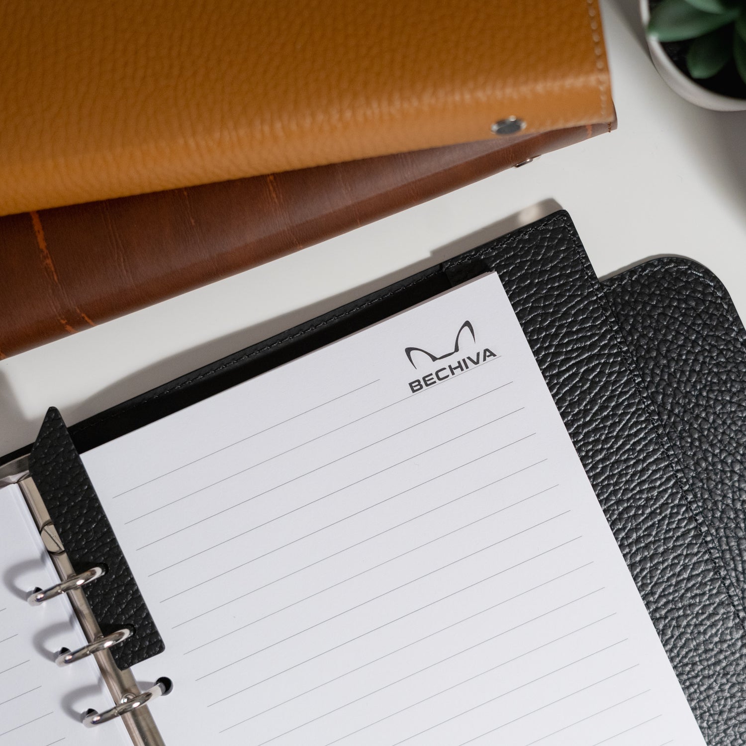 A5 Recycled Leather Notebook: 6-Ring Binder, Personalization Options