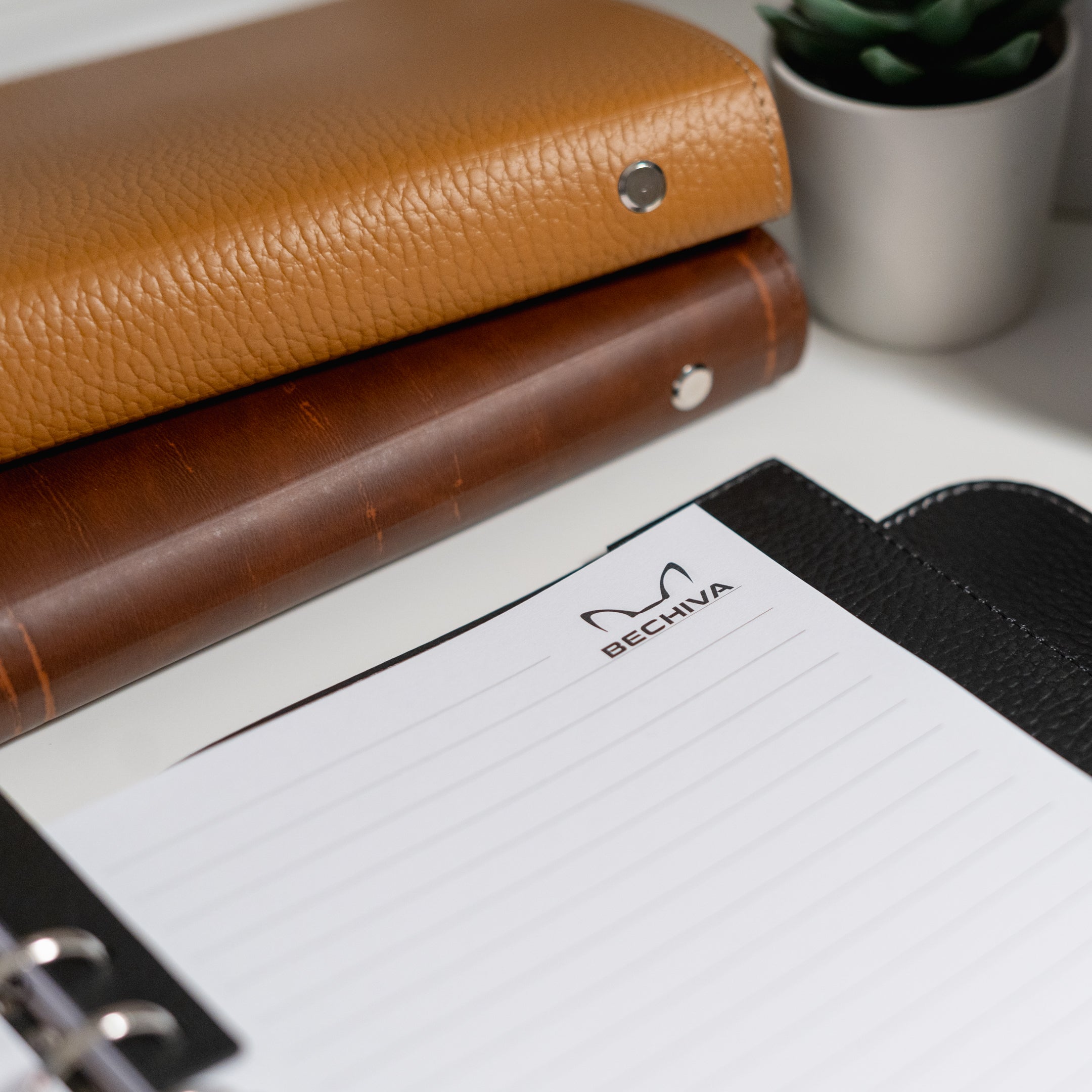 A5 Recycled Leather Notebook: 6-Ring Binder, Personalization Options