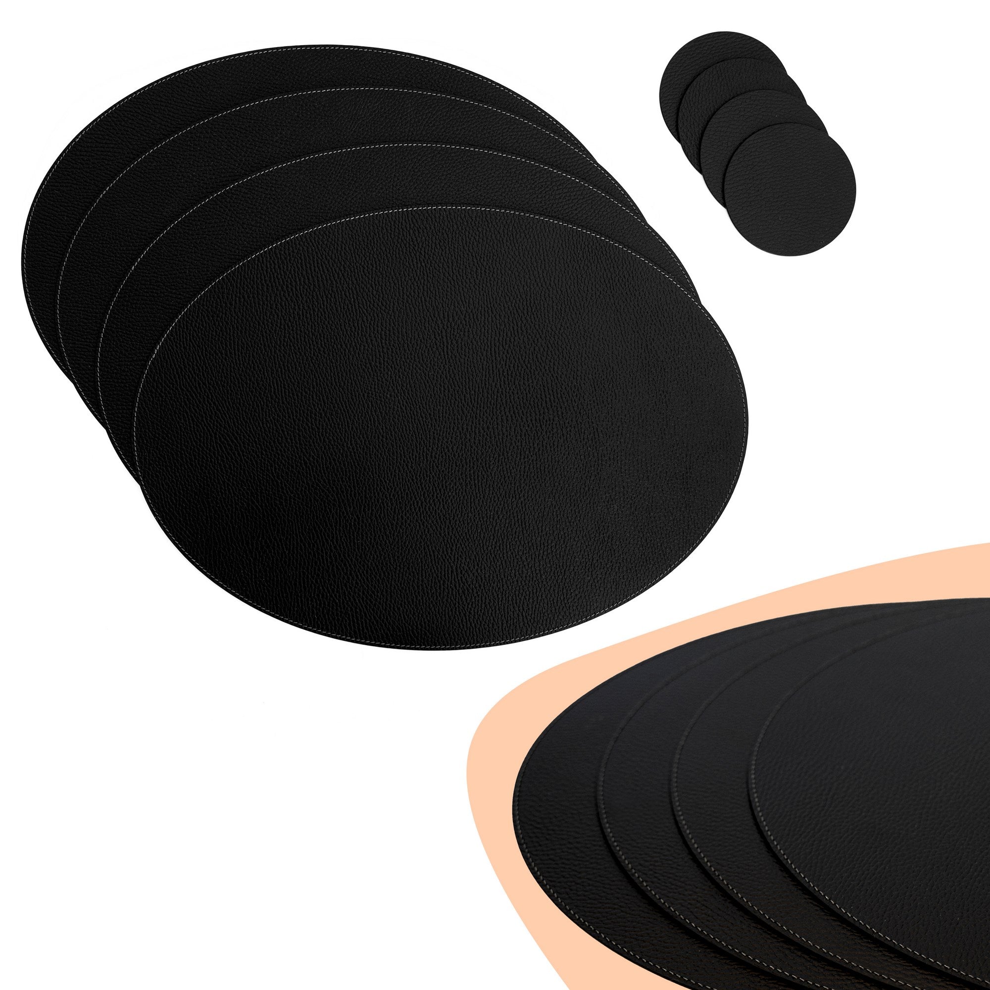Placemats for Home Black Oval 45x33
