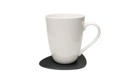 Bechiva Recycled Leather Placemat Black Drop Shape Handcrafted Table Mats Eco Friendly Durable