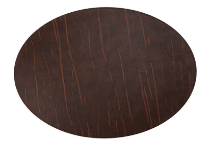 Recycled Leather Oval Placemats Dark Brown 45 by 33 cm Handcrafted in Europe Bonded Leather Eco Friendly