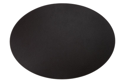 Recycled Leather Oval Placemats Dark Brown 45 by 33 cm Handcrafted in Europe Bonded Leather Eco Friendly
