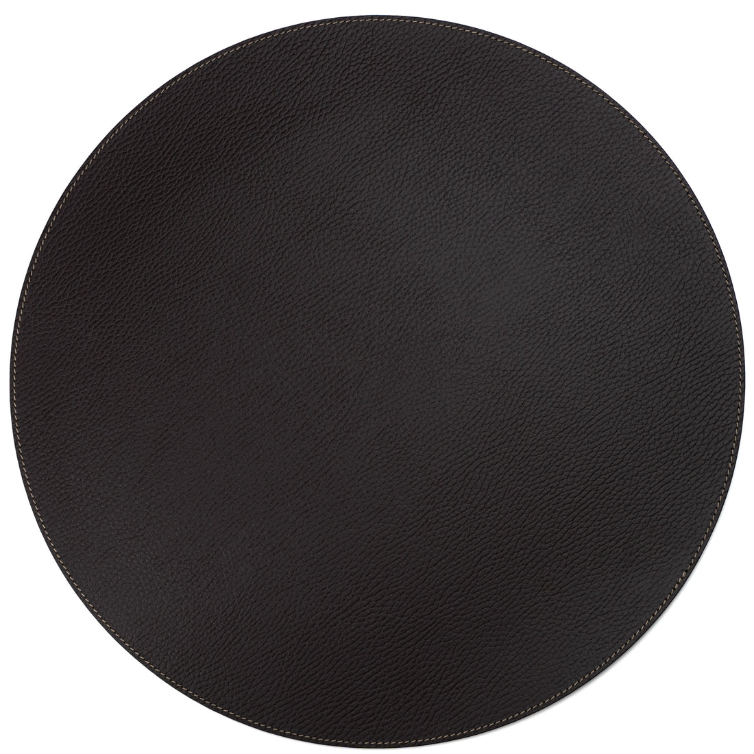 Recycled Leather Round Placemats Dark Brown 38cm And 33cm Handcrafted In Small Workshop Eco Friendly