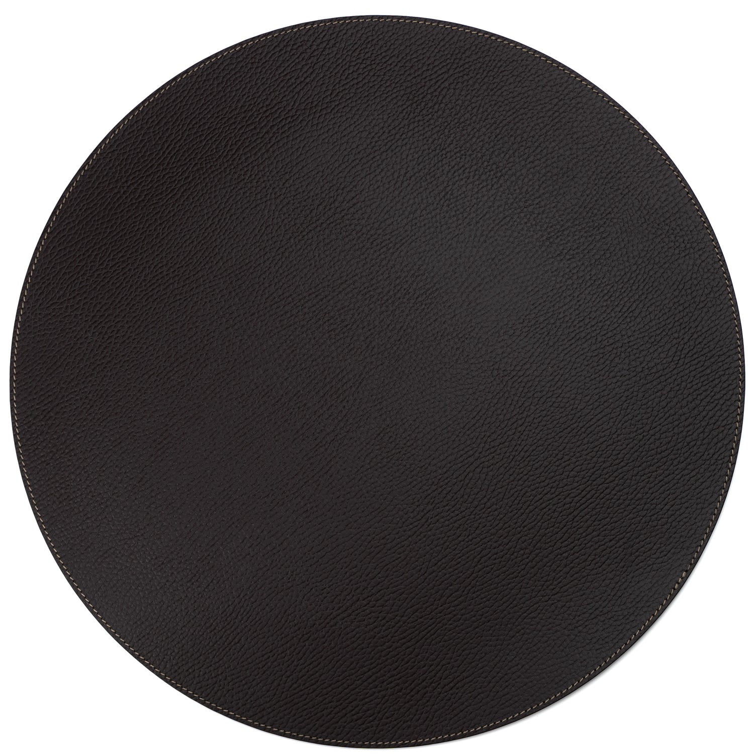 Recycled Leather Round Placemats Dark Brown 38cm And 33cm Handcrafted In Small Workshop Eco Friendly