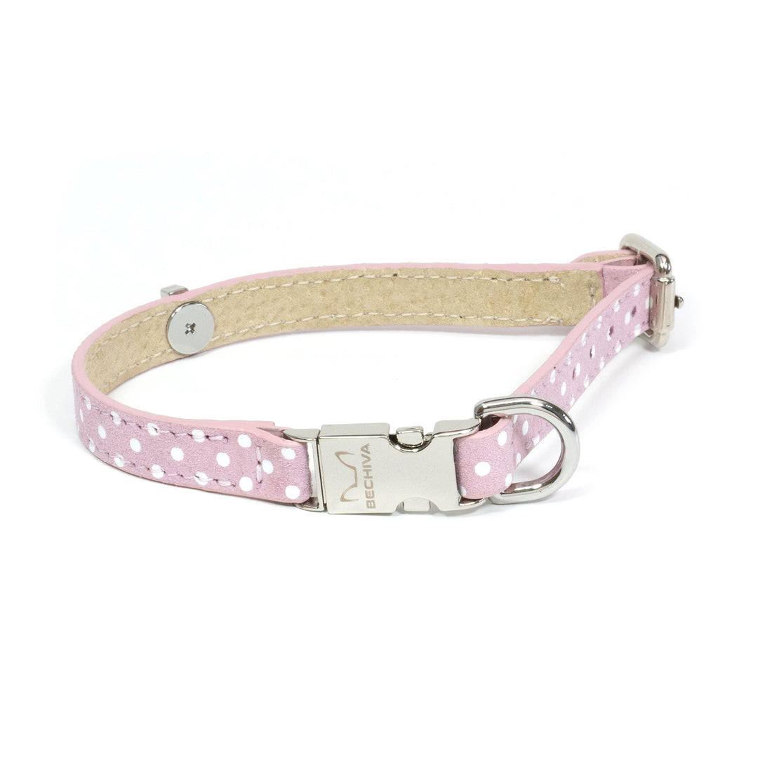 Leather Dog Collar Cherry Rose Pots - Bechiva