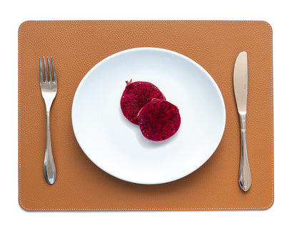 Recycled Leather Placemats Cognac 45x33