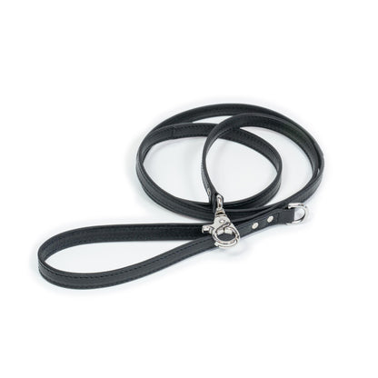 Leather Dog Leash Tino Black - Bechiva
