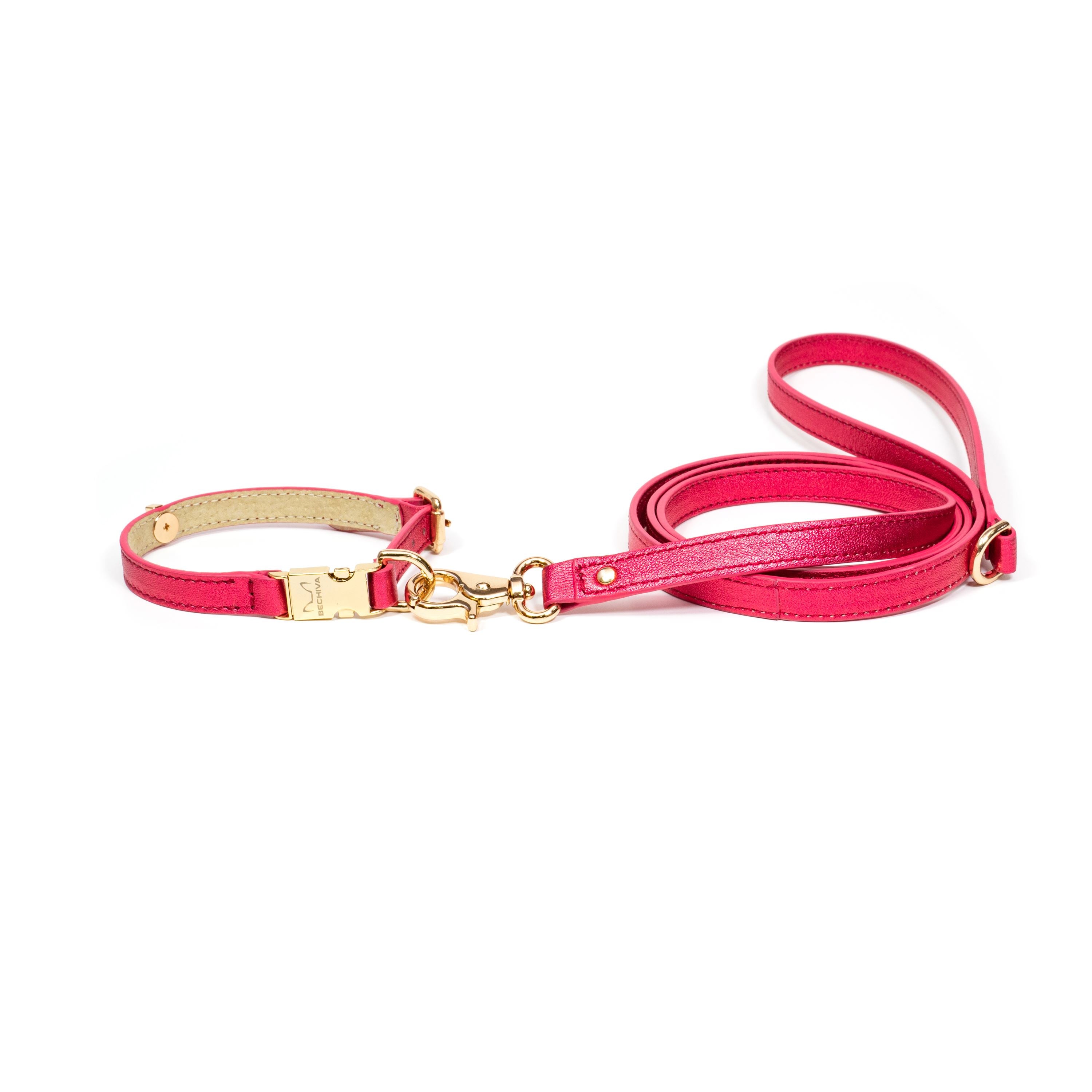 Leather Dog Leash Tino Red
