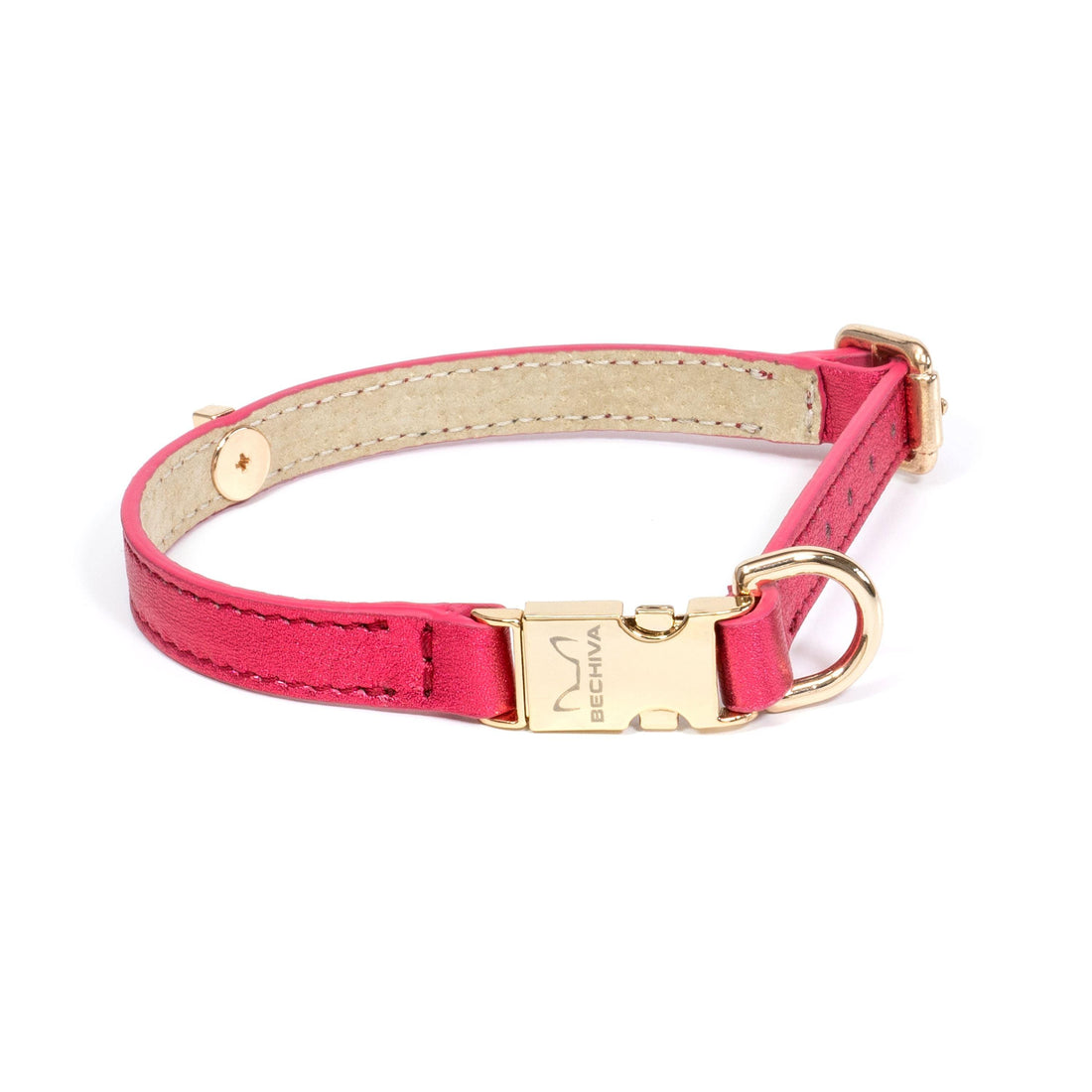 Leather Dog Collar Tino Red - Bechiva