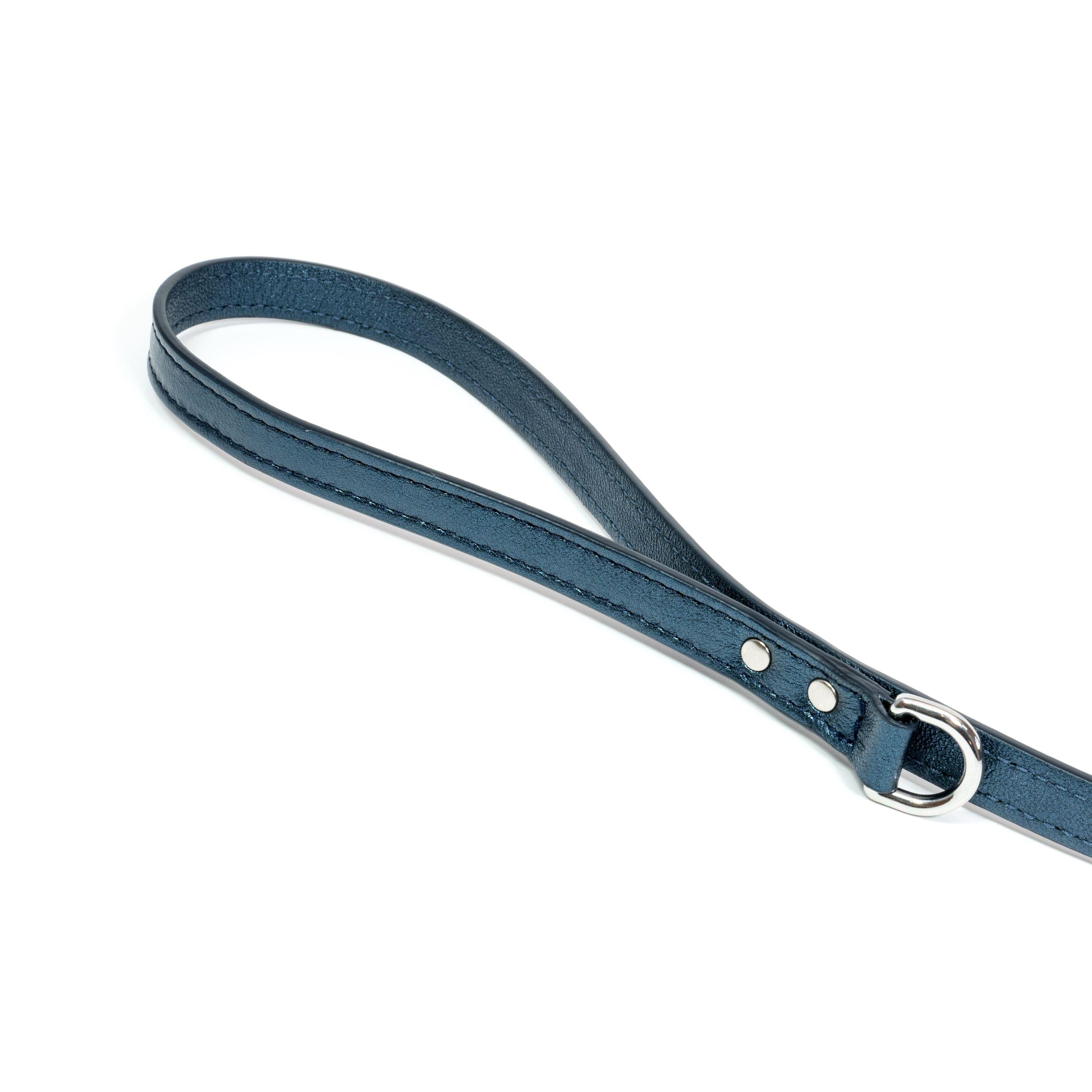 Leather Dog Leash Tino Blue - Bechiva