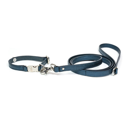 Leather Dog Leash Tino Blue - Bechiva