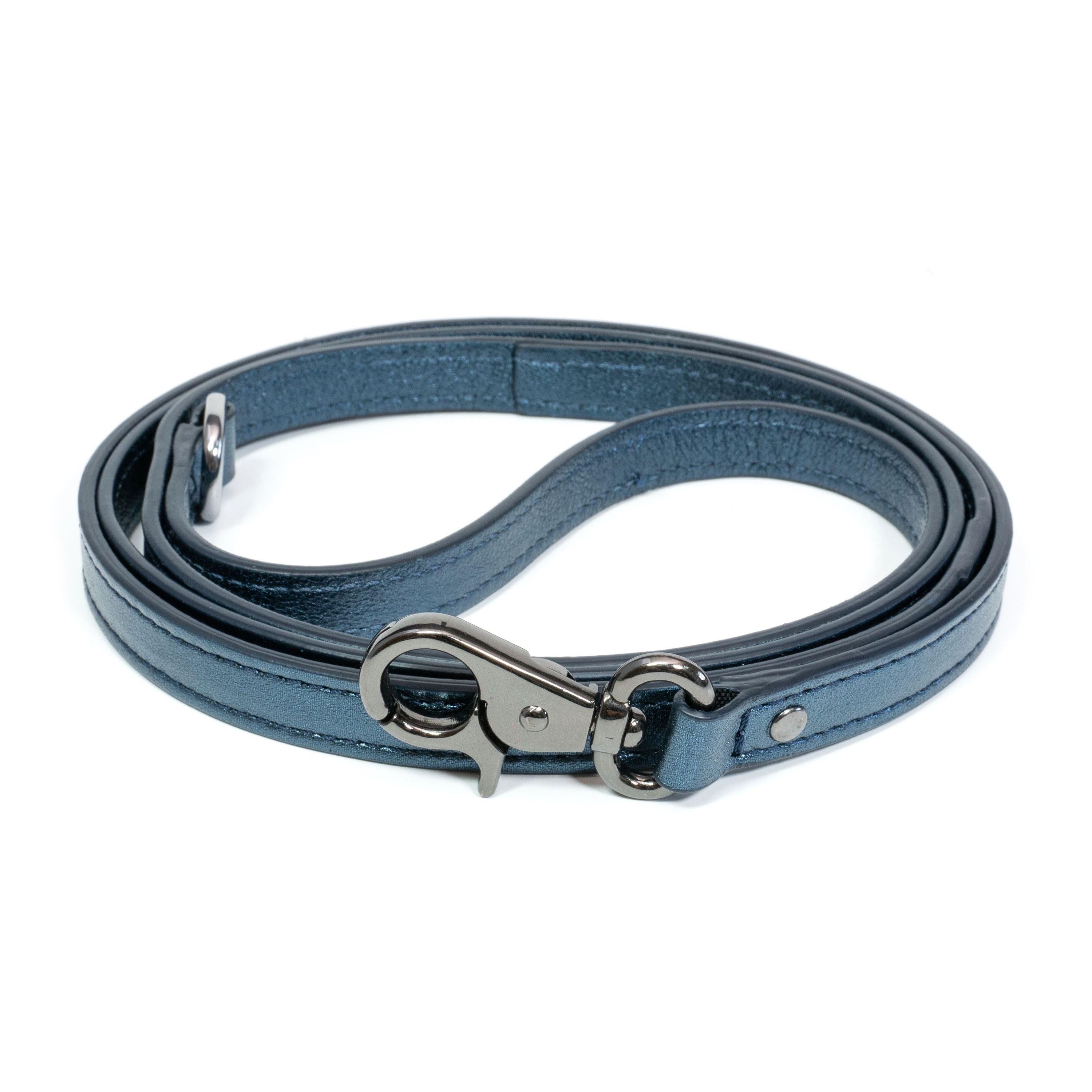 Leather Dog Leash Tino Blue - Bechiva