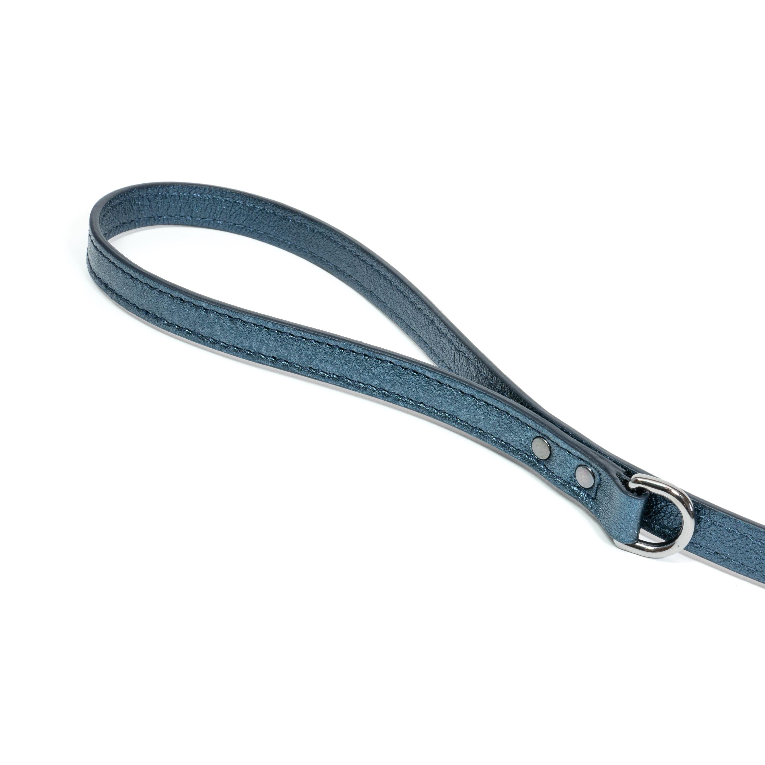 Leather Dog Leash Tino Blue - Bechiva