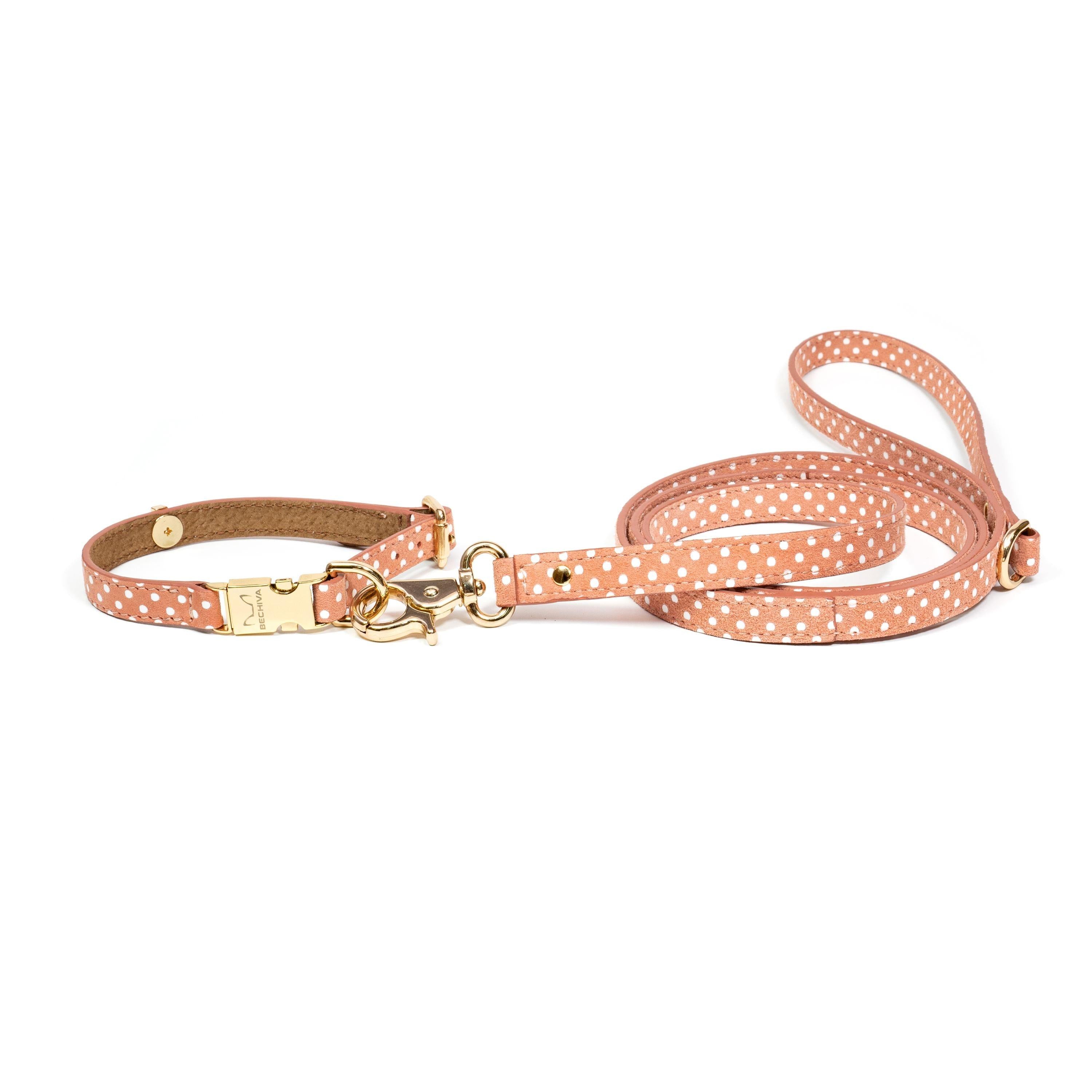 Leather Dog Leash Salmon Pots - Bechiva