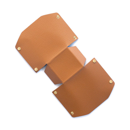 Recycled Leather Pen Pot Cognac