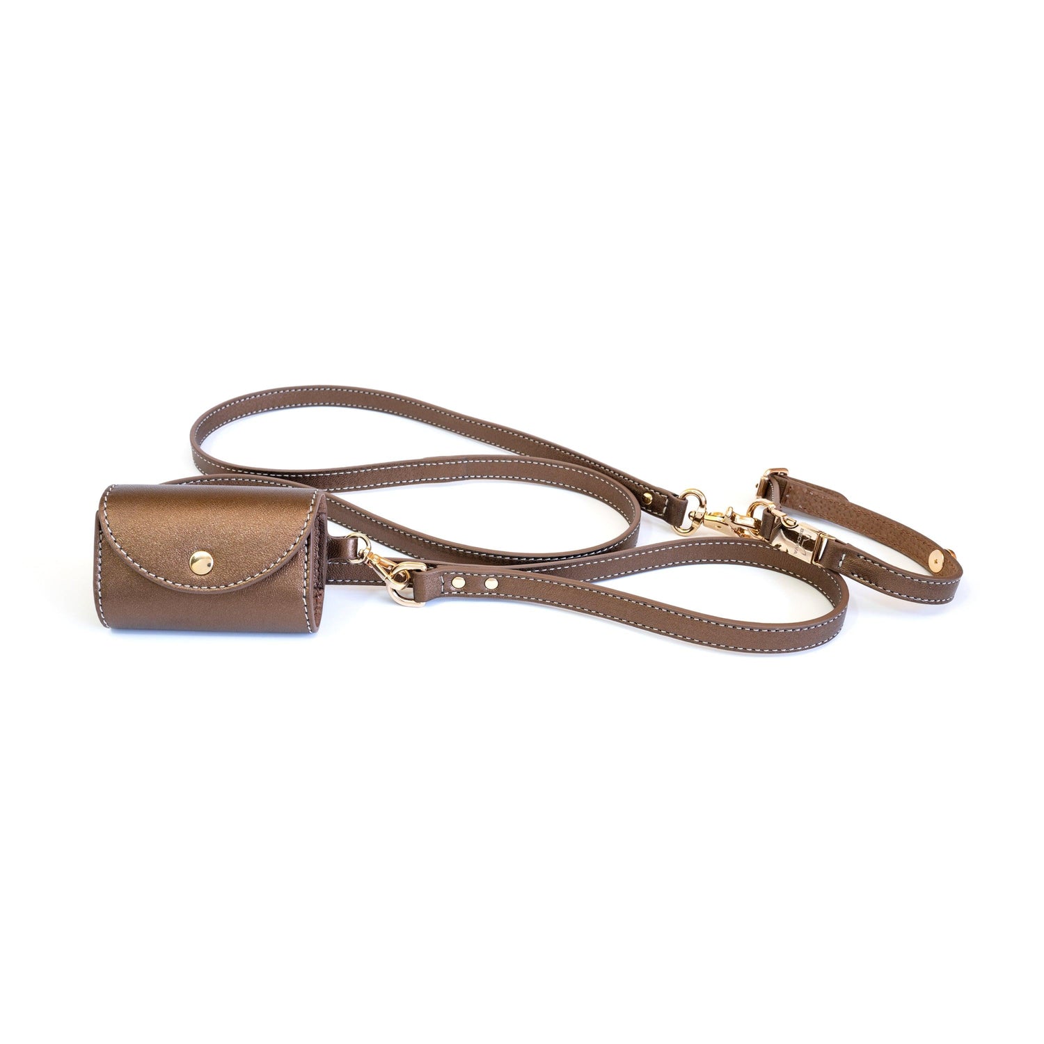 3in1 Set - Dog Harness, Leash, Dispenser Bag - Tino Bronze - Bechiva