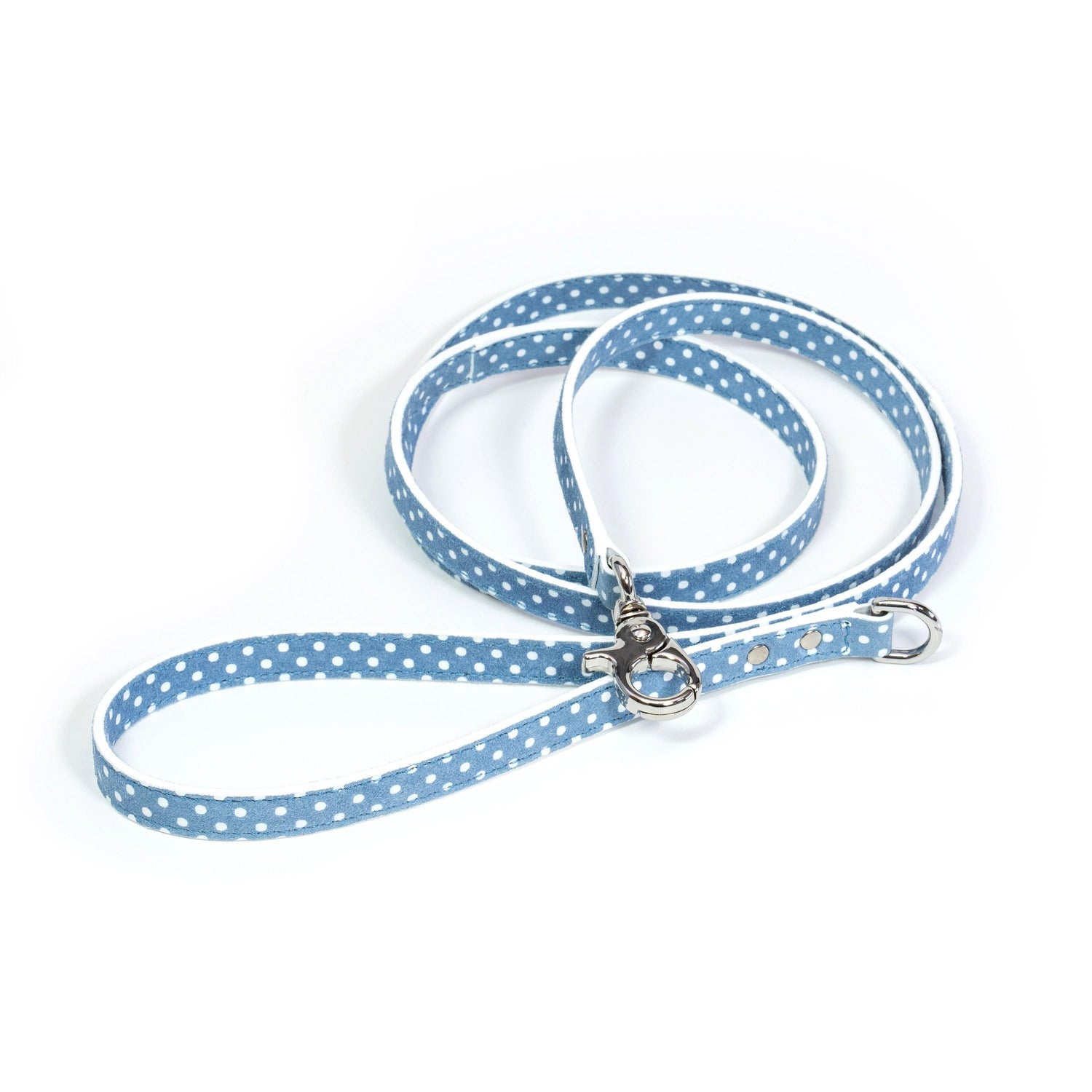 Leather Dog Leash Cherry Blue Pots - Bechiva