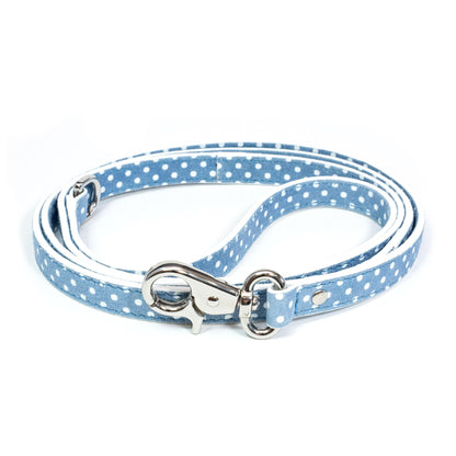 Leather Dog Leash Cherry Blue Pots - Bechiva