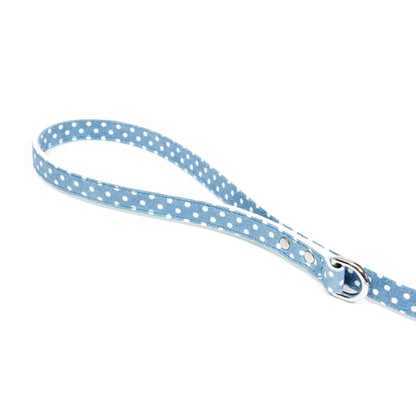 Leather Dog Leash Cherry Blue Pots - Bechiva