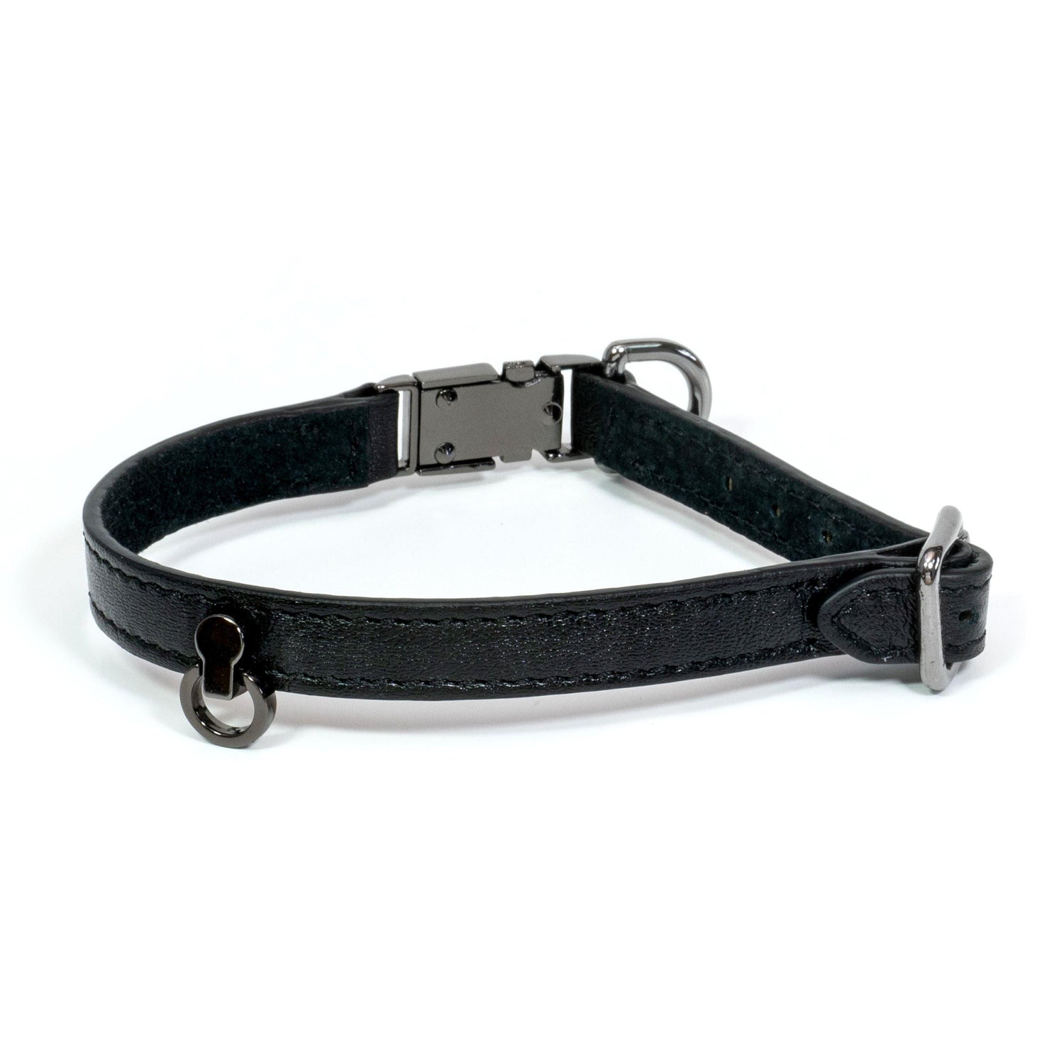 Leather Dog Collar Tino Black - Bechiva