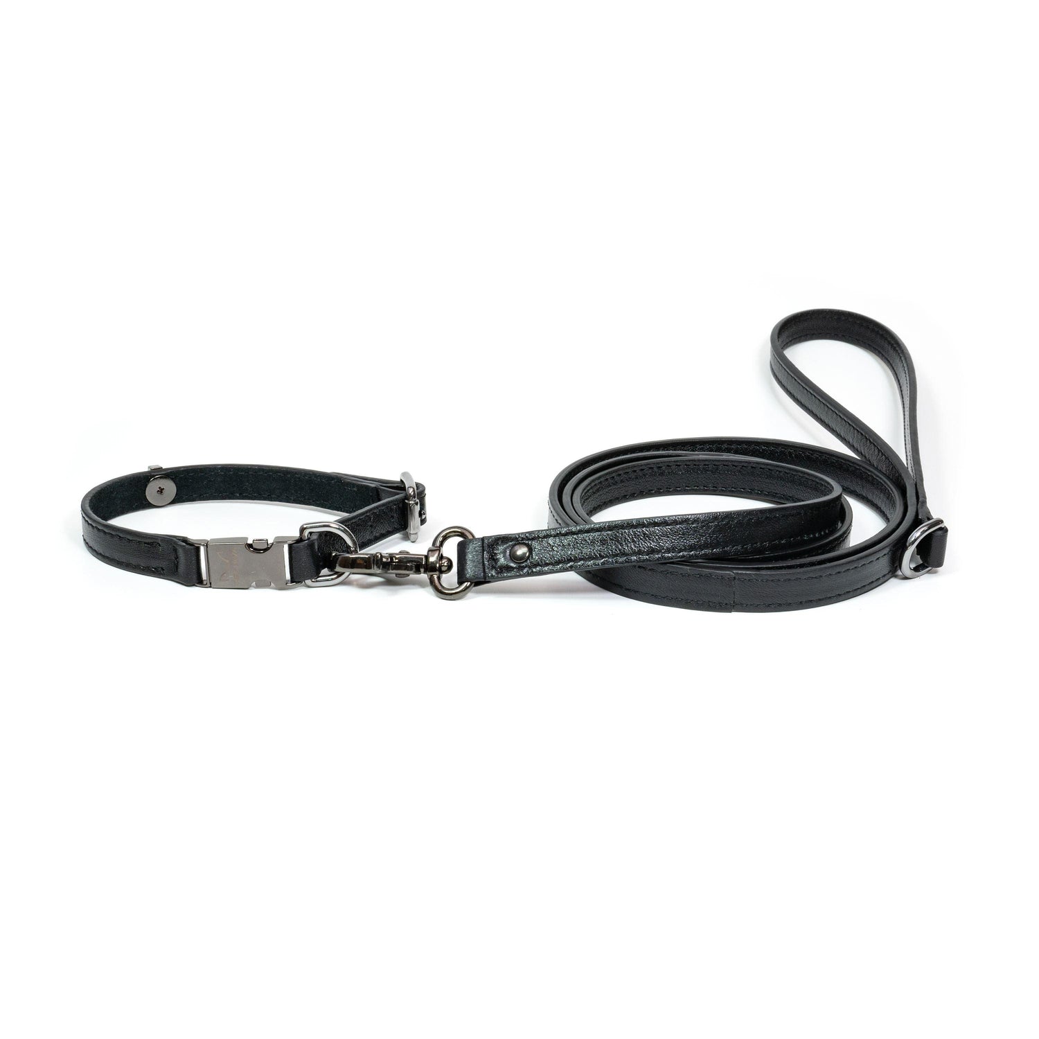 Leather Dog Leash Tino Black - Bechiva