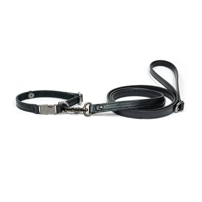 Leather Dog Leash Tino Black - Bechiva