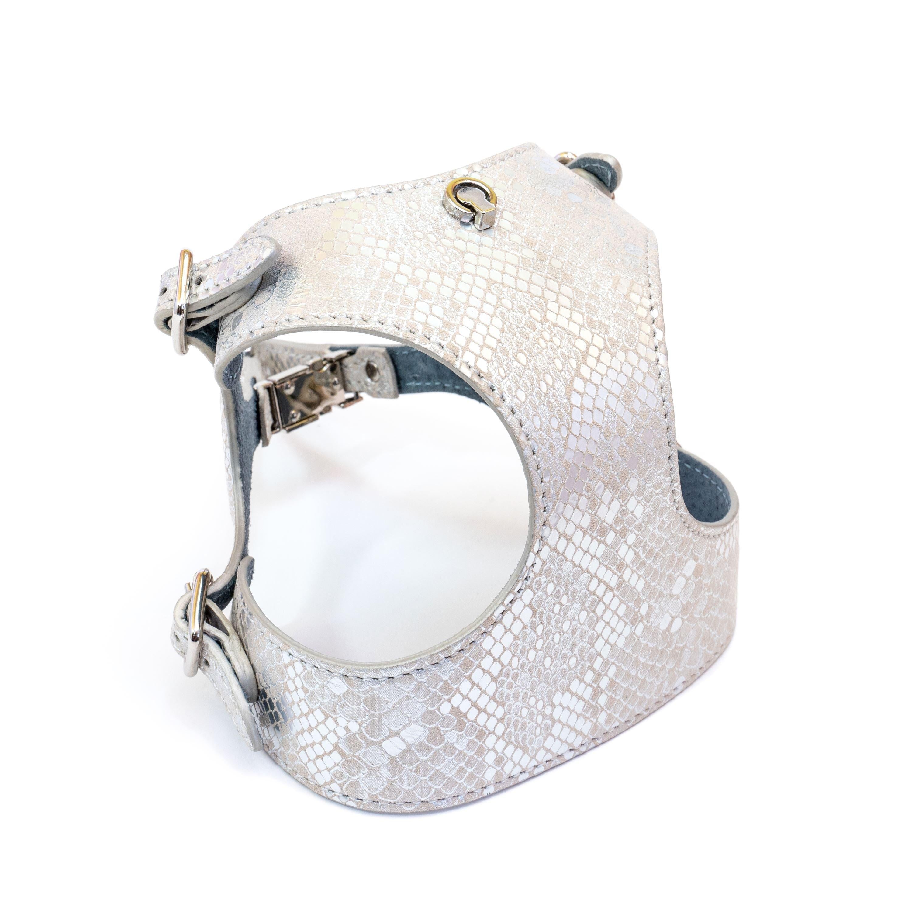 Dog Harness Luna Python Silver - Bechiva