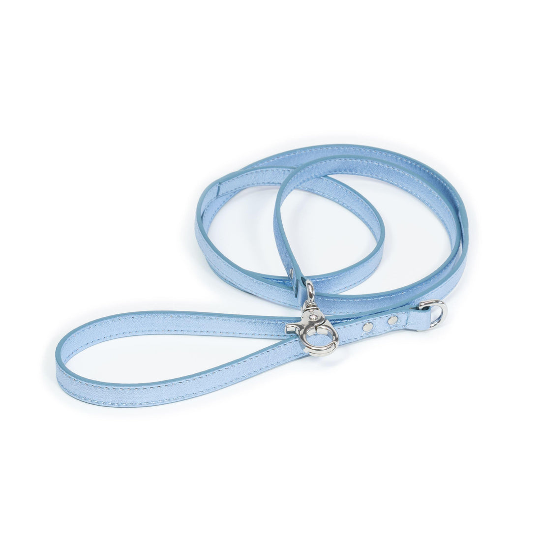 Leather Dog Leash Tino Light Blue - Bechiva