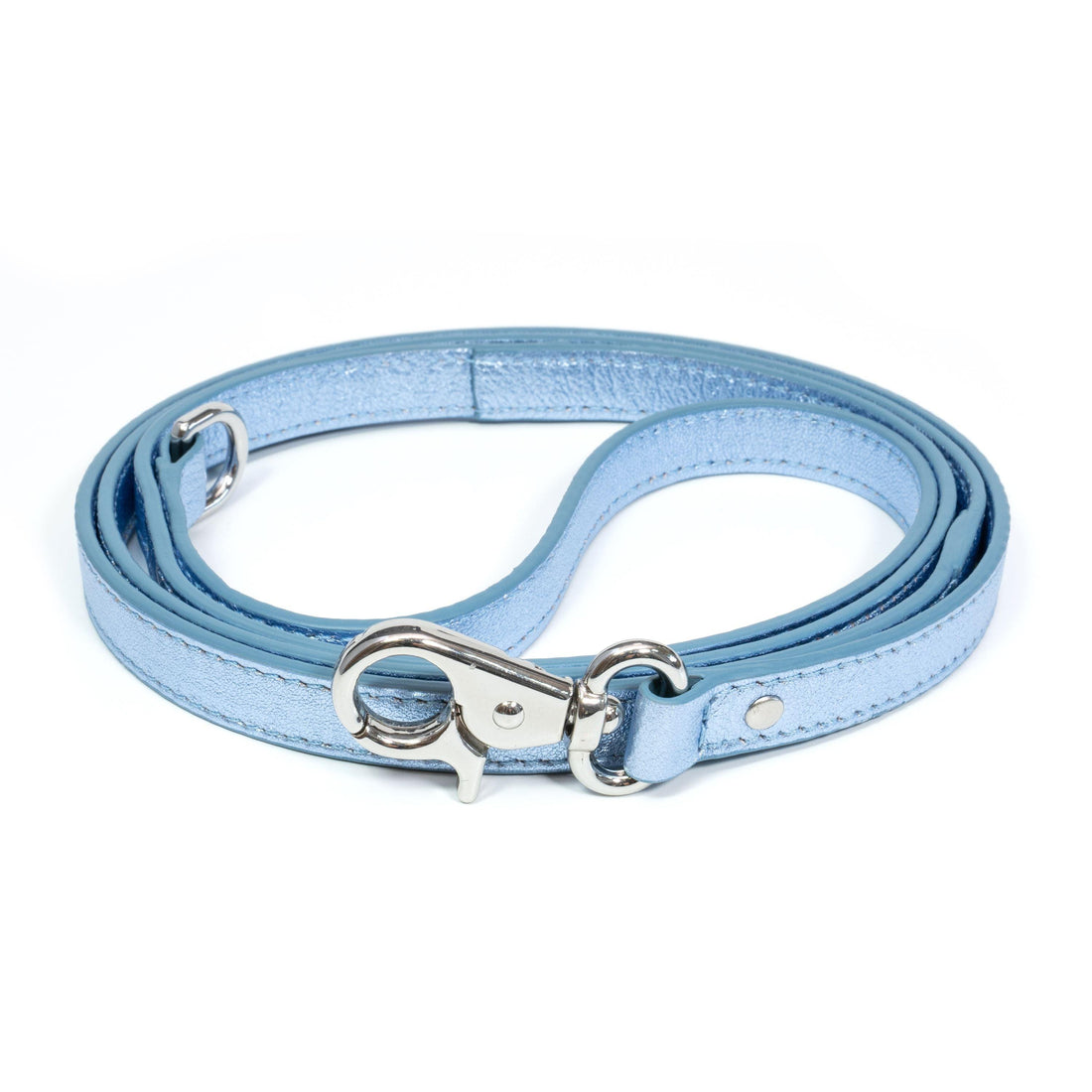 Leather Dog Leash Tino Light Blue - Bechiva