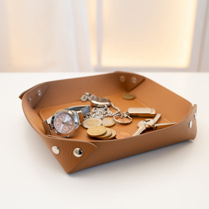 Recycled Leather Pocket Emptier Cognac
